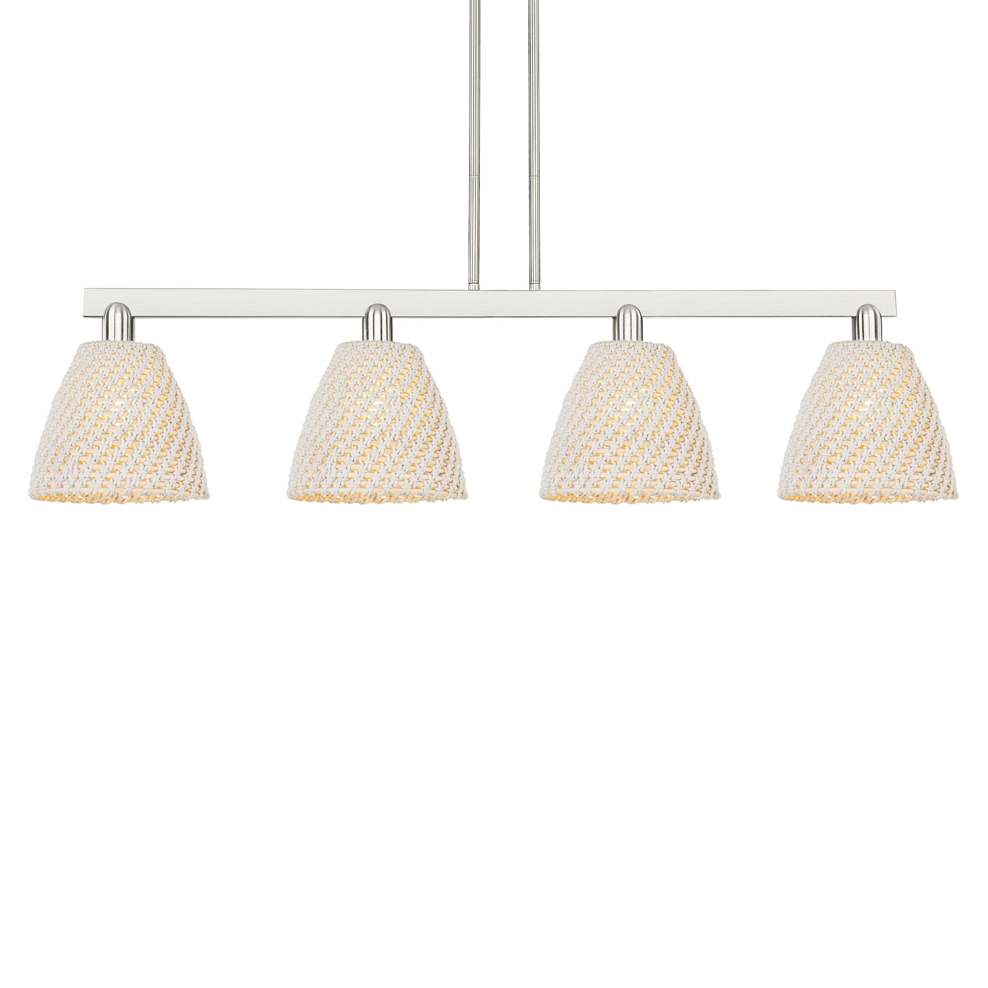 Photos - Chandelier / Lamp Bristol Innovations Lighting 716-4I-12-52  Natural Linear  Natural 4 Light 52" Wide Linear Pendant Brushed Satin Nicke 