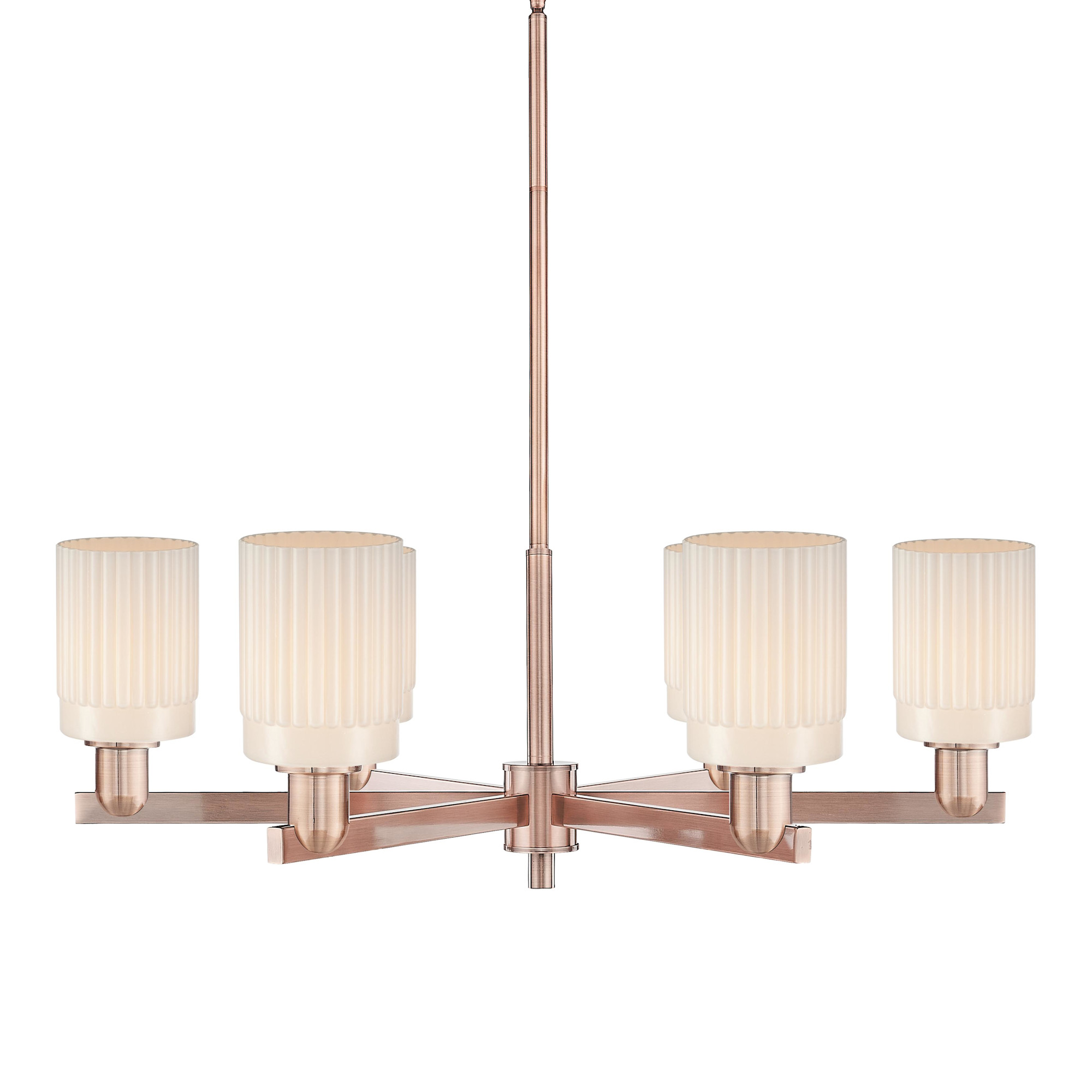 Photos - Chandelier / Lamp Hadley Innovations Lighting 716-6CR-11-35  Chandelier  6 Light 35" Wide Chandelier Antique Copper / Matte White Indoor 