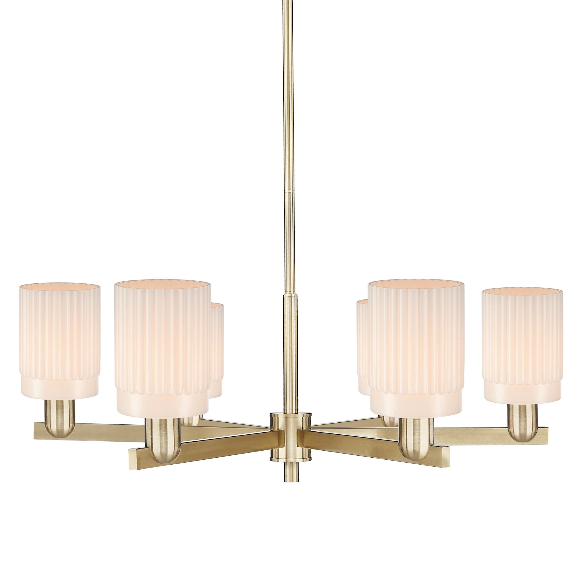 Photos - Chandelier / Lamp Hadley Innovations Lighting 716-6CR-11-35  Chandelier  6 Light 35" Wide Chandelier Champagne Bronze / Matte White Indoo 