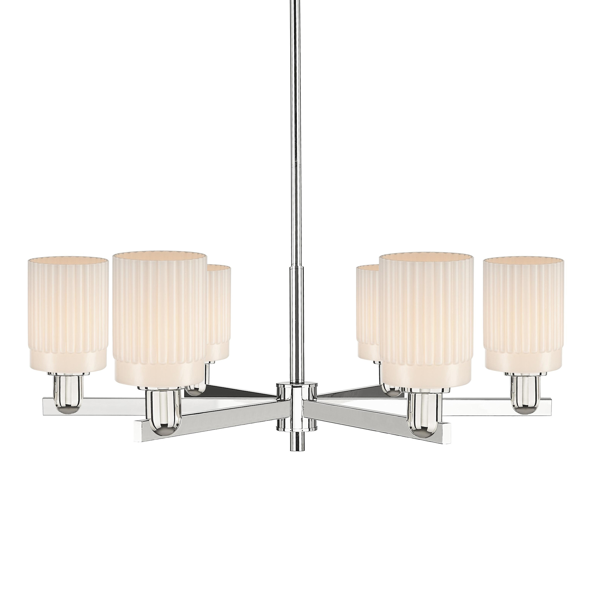 Photos - Chandelier / Lamp Hadley Innovations Lighting 716-6CR-11-35  Chandelier  6 Light 35" Wide Chandelier Polished Nickel / Matte White Indoor 