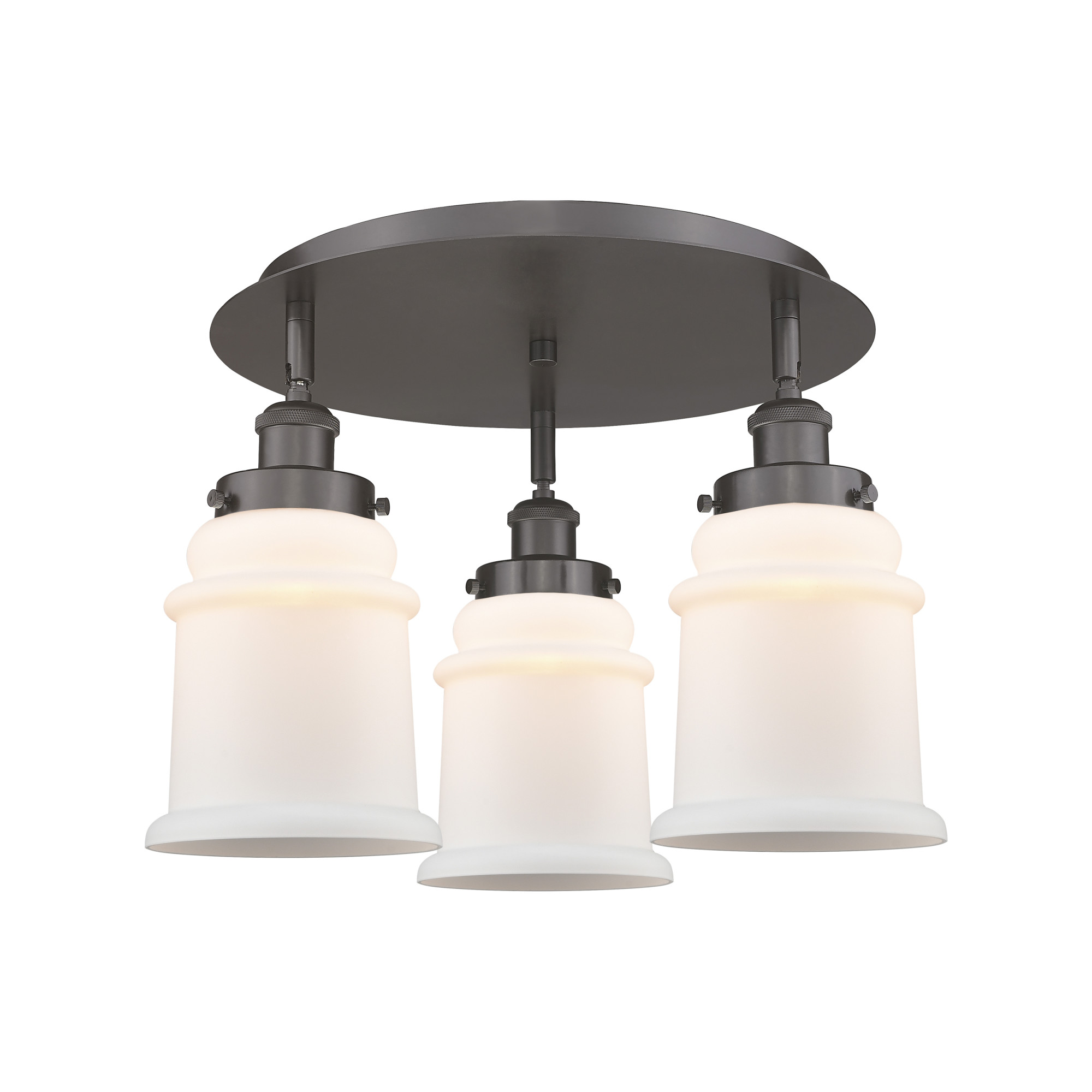Photos - Chandelier / Lamp Canton Innovations Lighting 916-3C-11-18  Flush  3 Light 18" Wide Flush Mount Ceiling Fixture Oil Rubbed Bronze / Matte 
