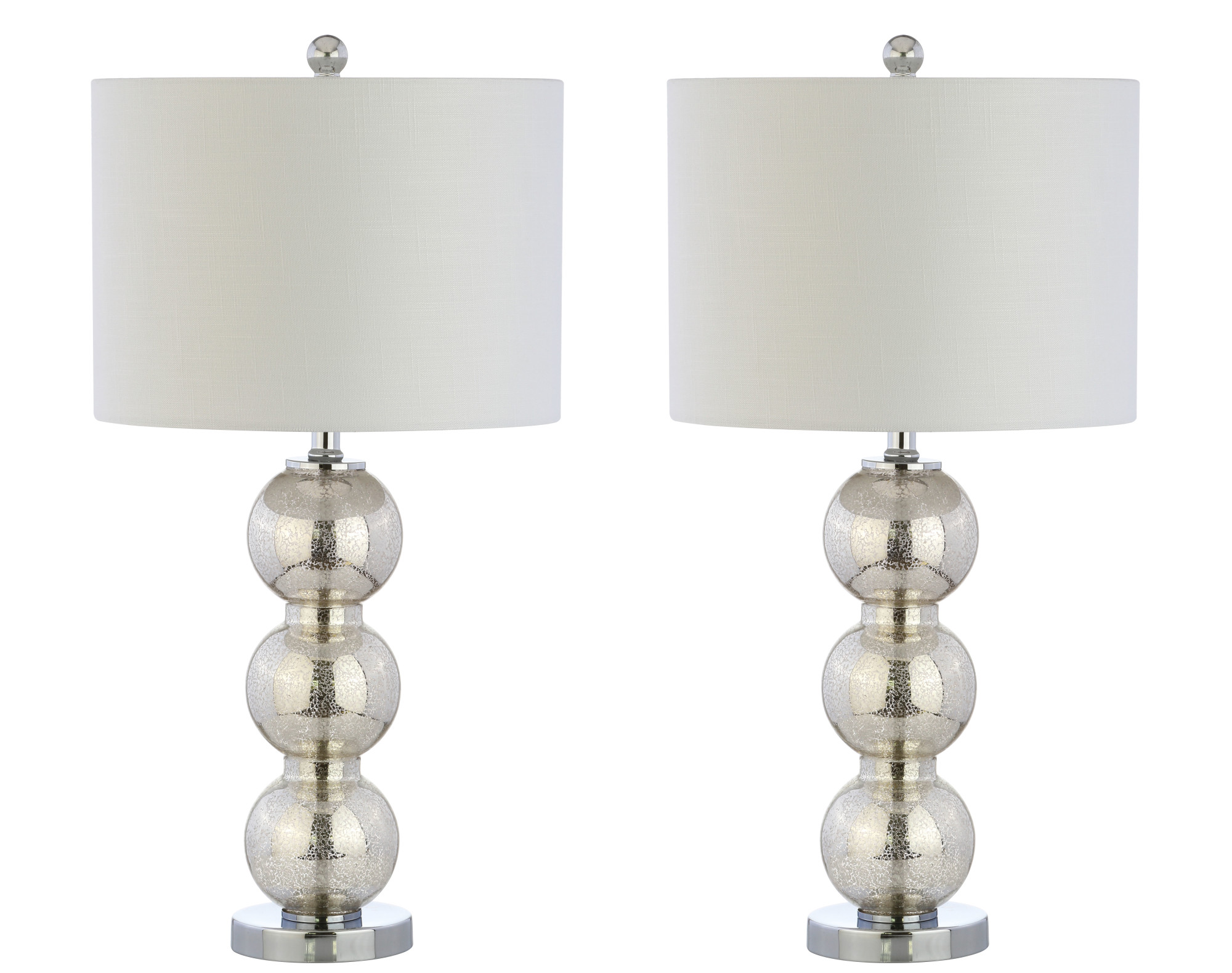 Photos - Chandelier / Lamp Bella Baby Happy JONATHAN Y Lighting JYL1070 Bella Single Light 27" Tall LED Buffet Table Lamp Set of (2) Mercury Silver / Chrome Lamps Lamp 