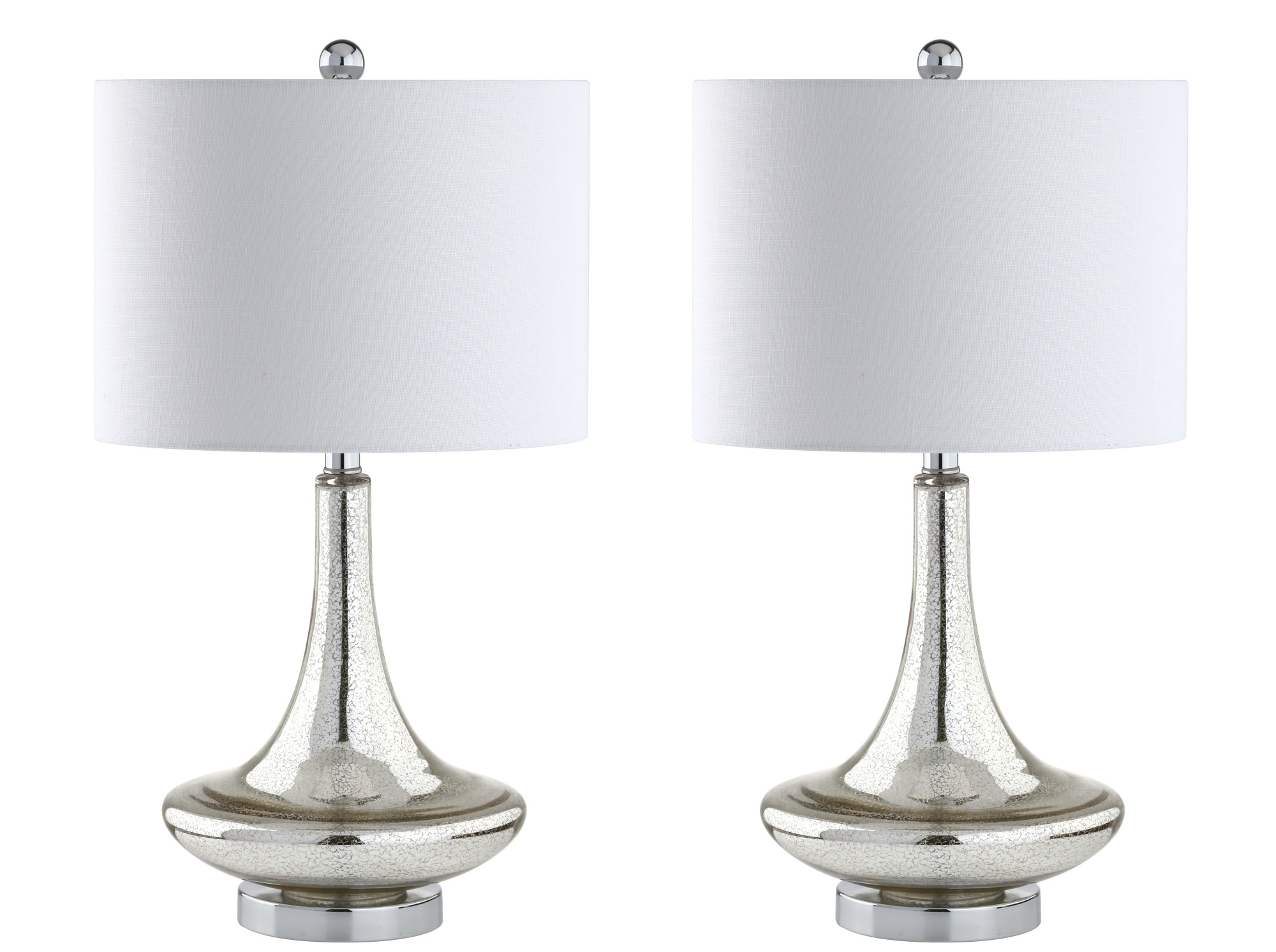 Photos - Chandelier / Lamp Mercury JONATHAN Y Lighting JYL1081 Cecile Single Light 26" Tall LED Vase Table Lamp Set of (2)  Silver / Chrome Lamps Lamp S 