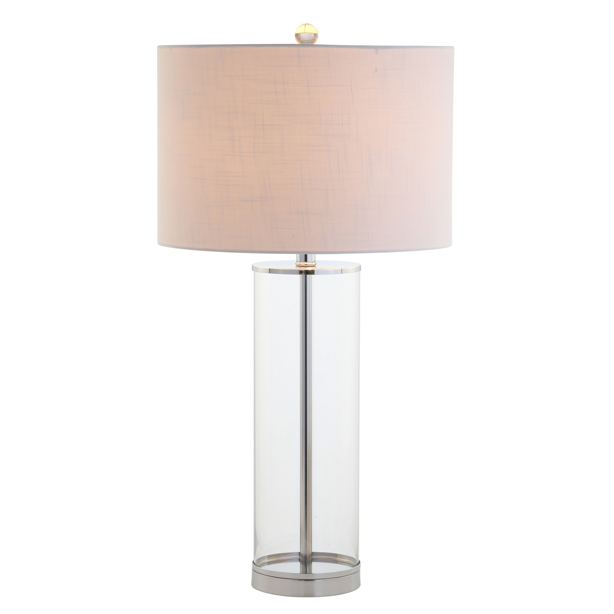 Photos - Desk Lamp Collins JONATHAN Y Lighting JYL2005A Harper Single Light 29" Tall LED Buffet Table Lamp with Hardback Cotton Shade Clear / Chrome La 