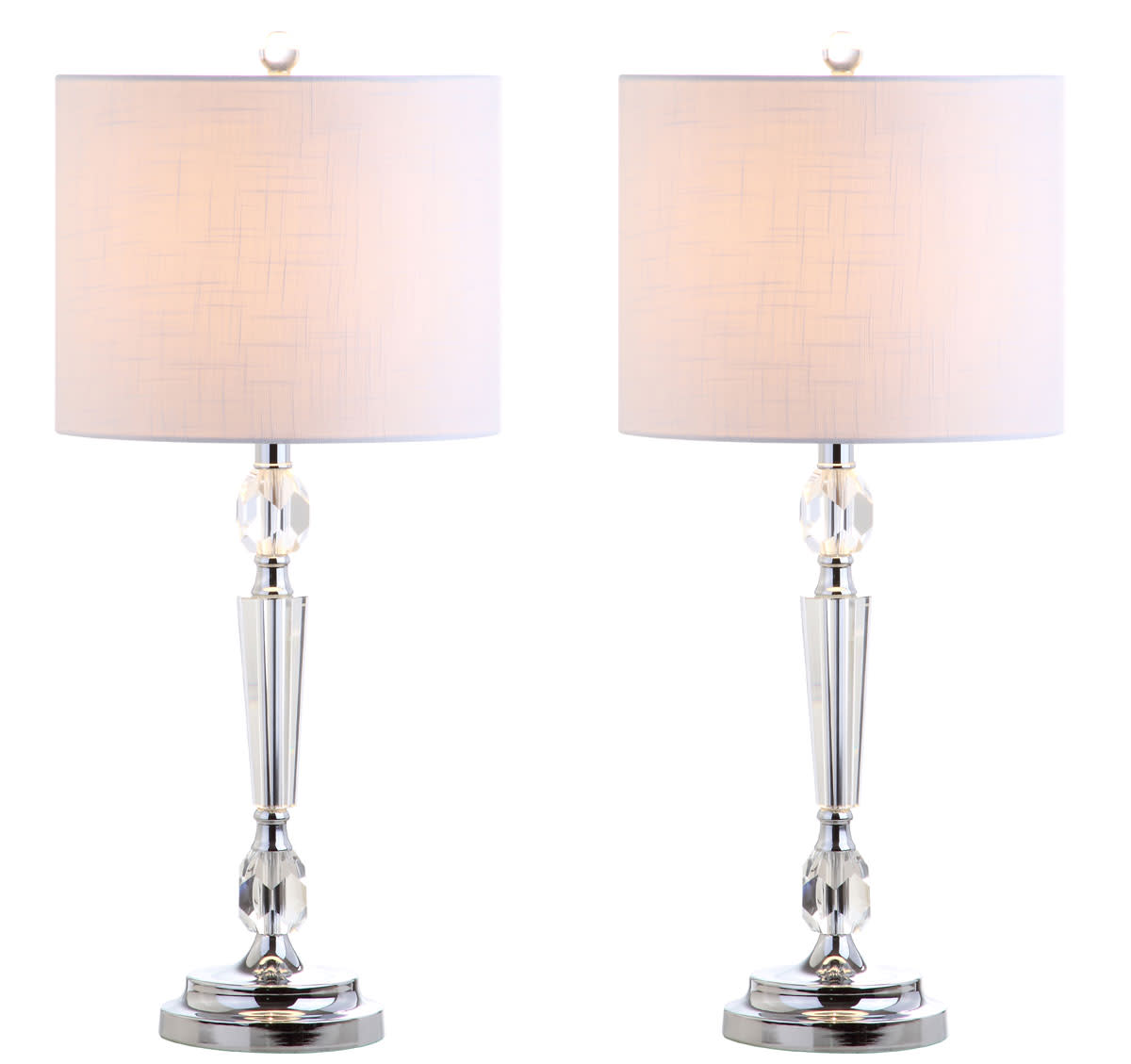 Photos - Chandelier / Lamp Buffet JONATHAN Y Lighting JYL2047A-SET2 Victoria Single Light 27" Tall LED Table Lamp with Hardback Cotton Shade - Set of 2