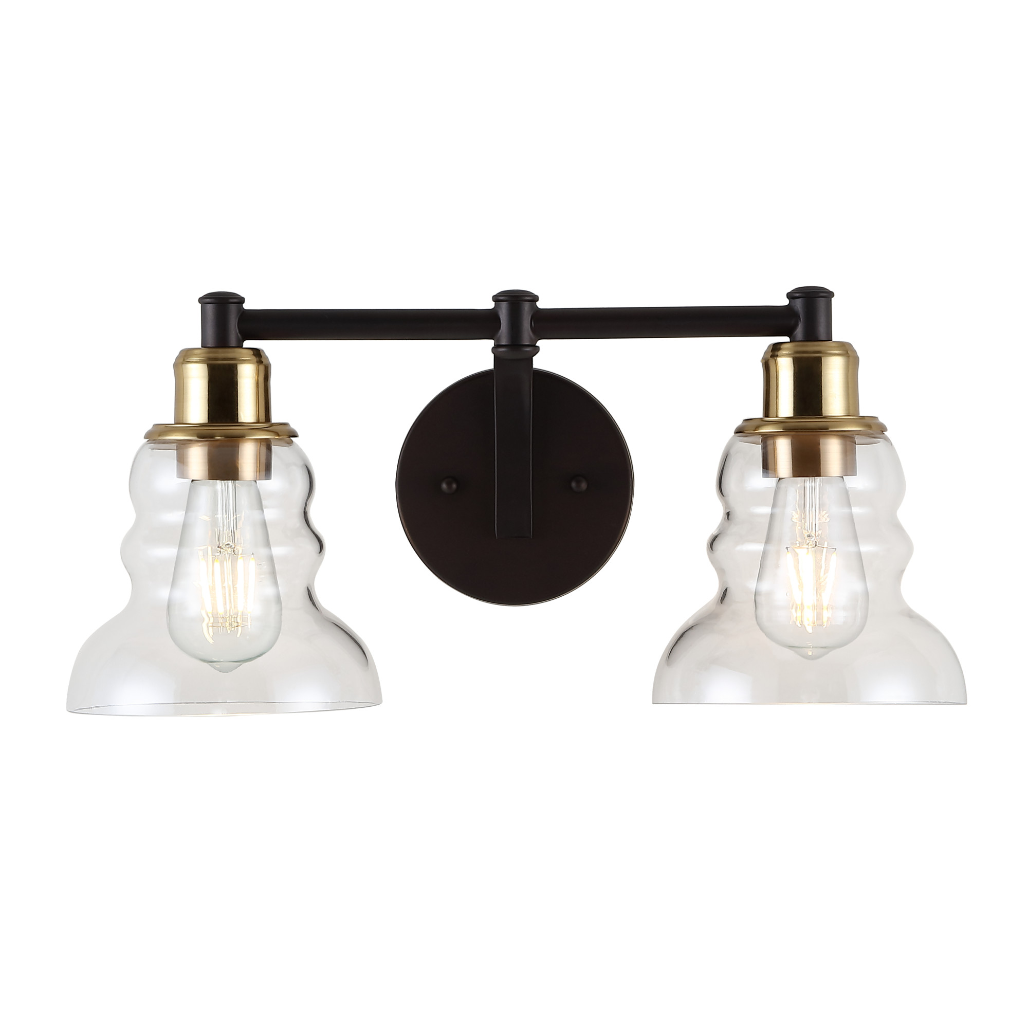 Photos - Chandelier / Lamp MANHATTAN JONATHAN Y Lighting JYL3545  2 Light 19" Wide LED Bathroom Vanity Light Brass Gold / Oil Rubbed Bronze Indoor Light 