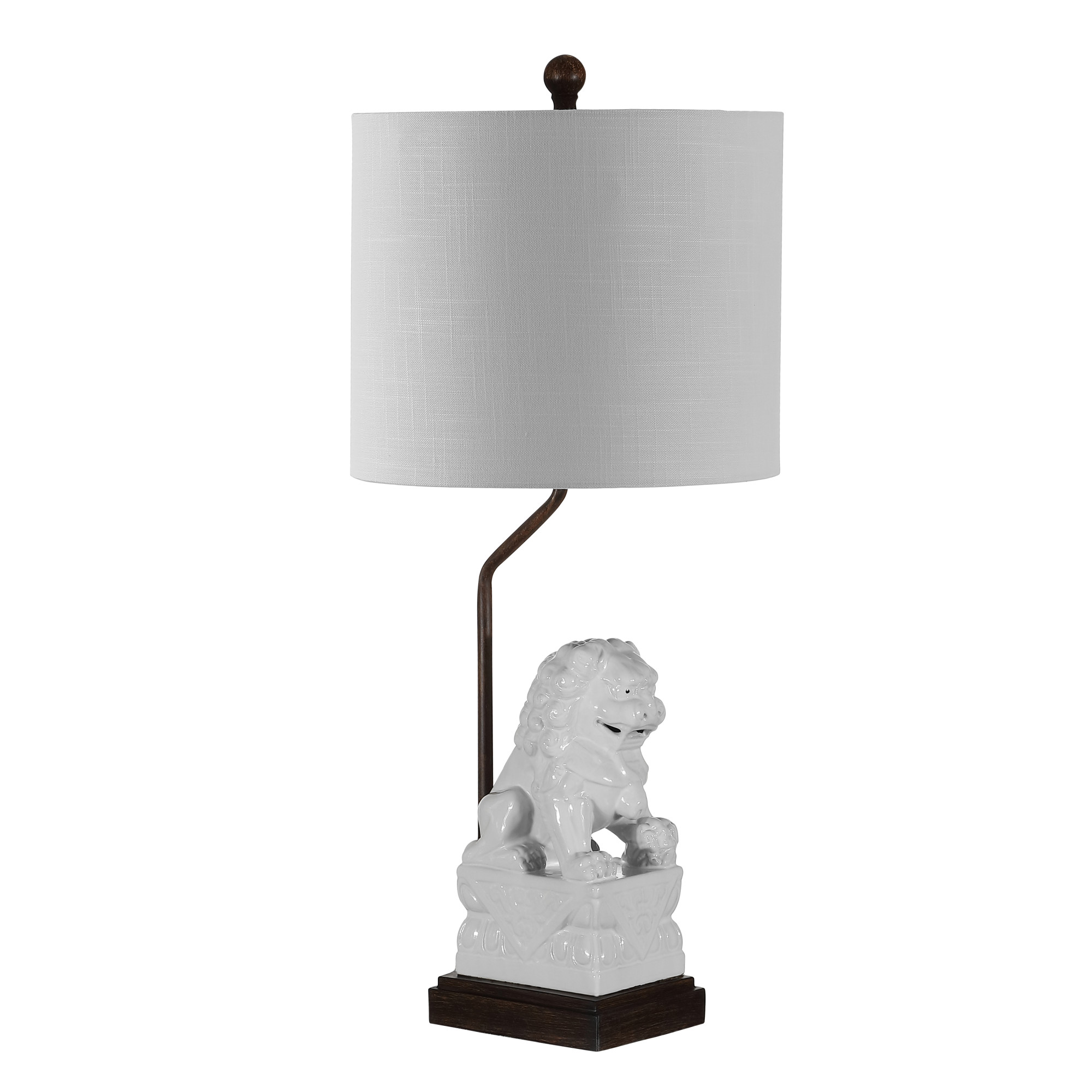 Photos - Desk Lamp Lion JONATHAN Y Lighting JYL4038A Guardian  28" Tall LED Animal Table Lamp White Lamps Table Lamps 