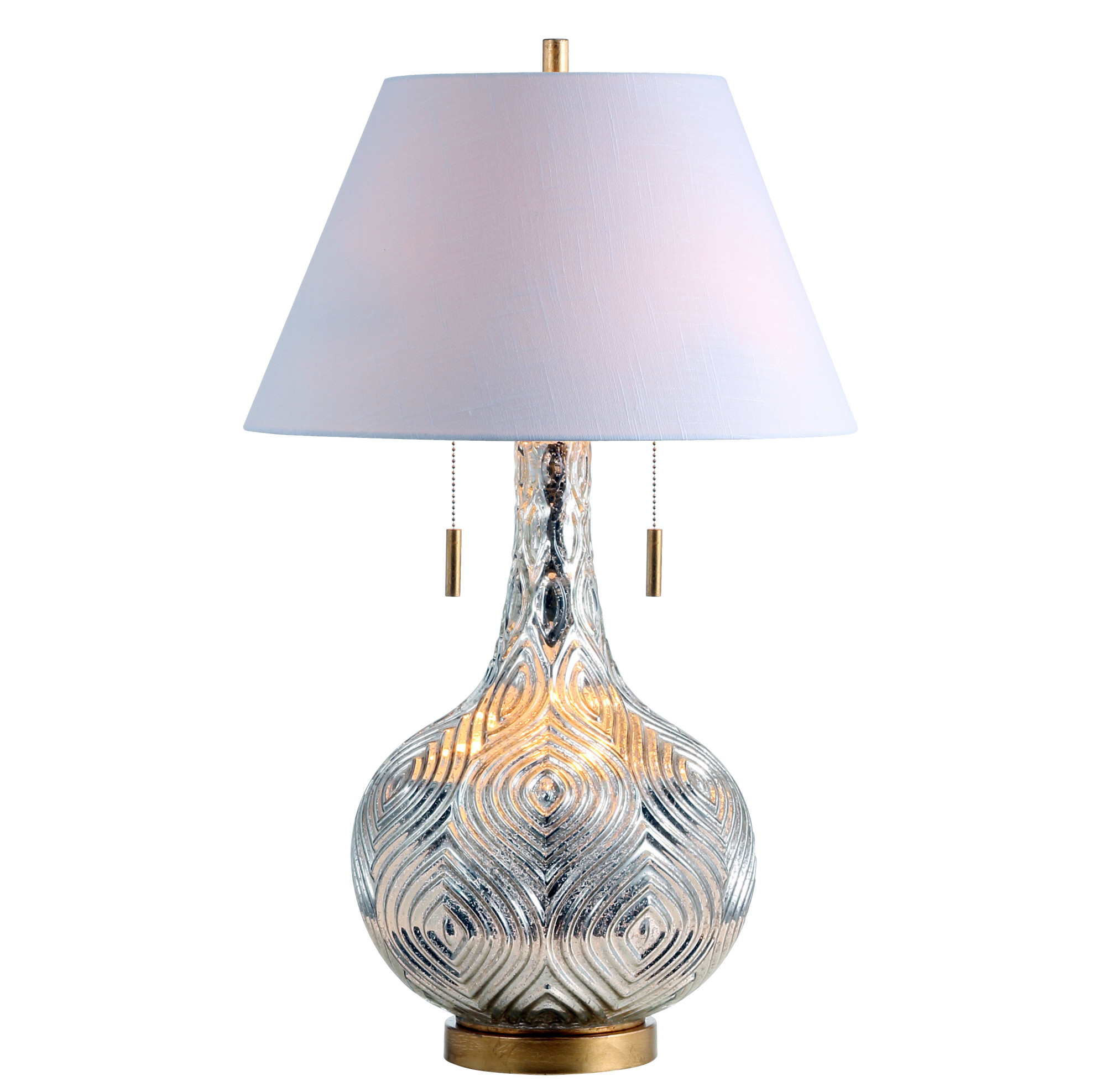 Photos - Desk Lamp Mercury JONATHAN Y Lighting JYL6206 Highland 2 Light 31" Tall LED Vase Table Lamp  Silver / Gold Lamps Table Lamps JYL6206A 