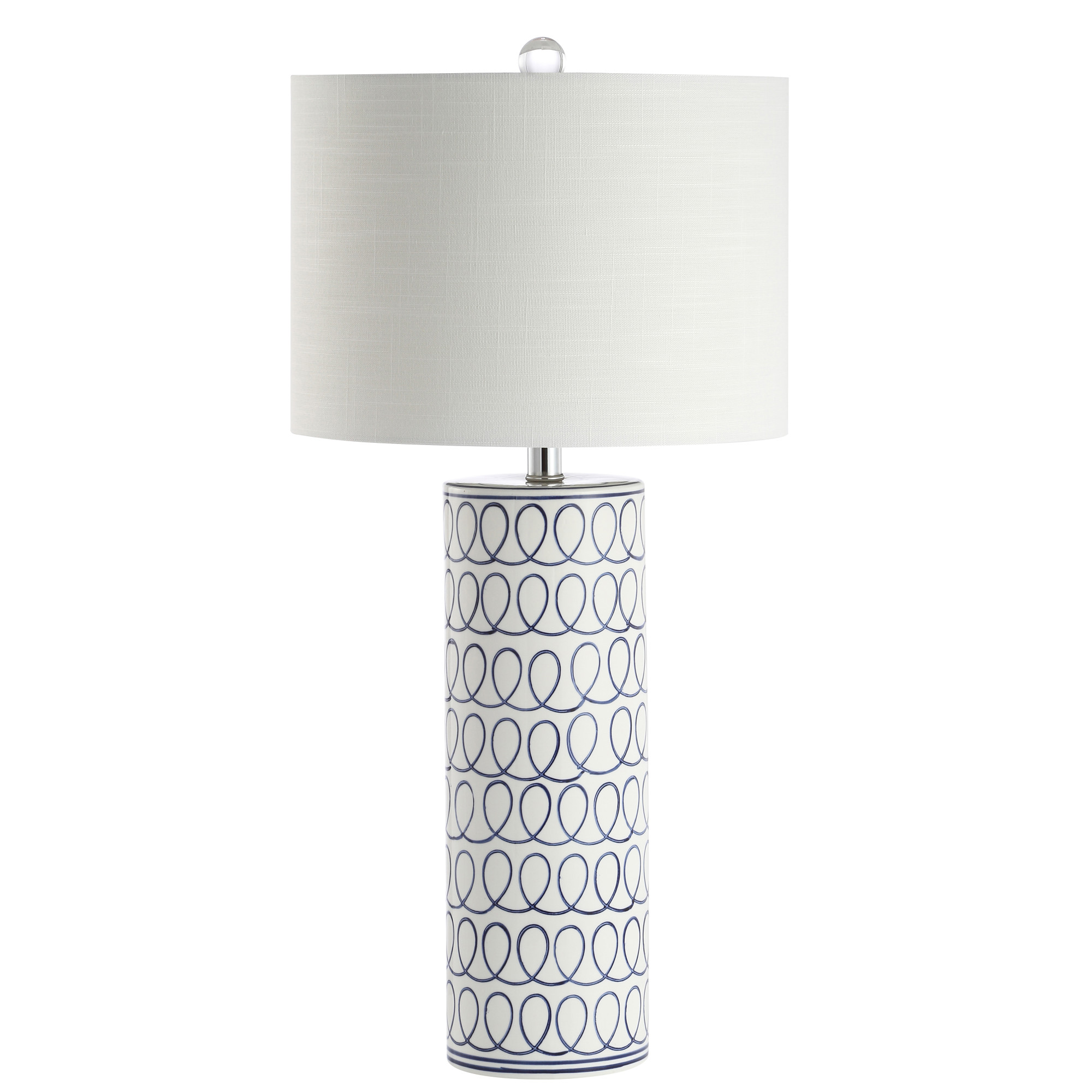 Photos - Desk Lamp Modern JONATHAN Y Lighting JYL6614 Loop 29" Tall LED Table Lamp White / Blue Lamps Table Lamps JYL6614A 