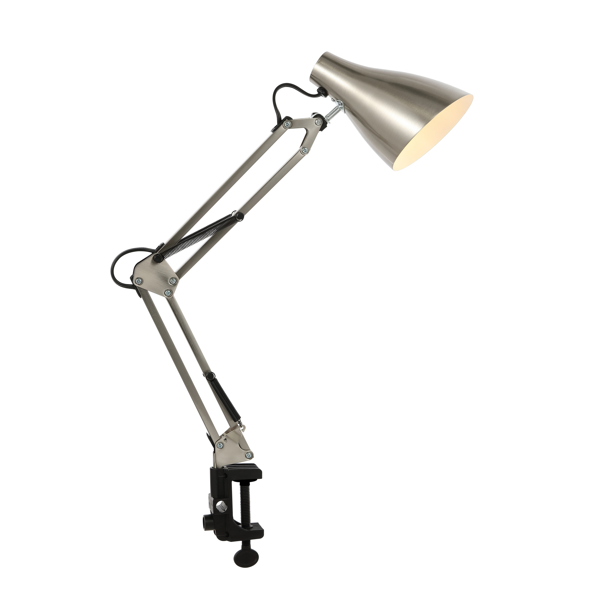 JONATHAN Y Lighting JYL7125 Odile 29" Tall LED Swing Arm Desk Lamp Nickel Lamps Desk Lamps