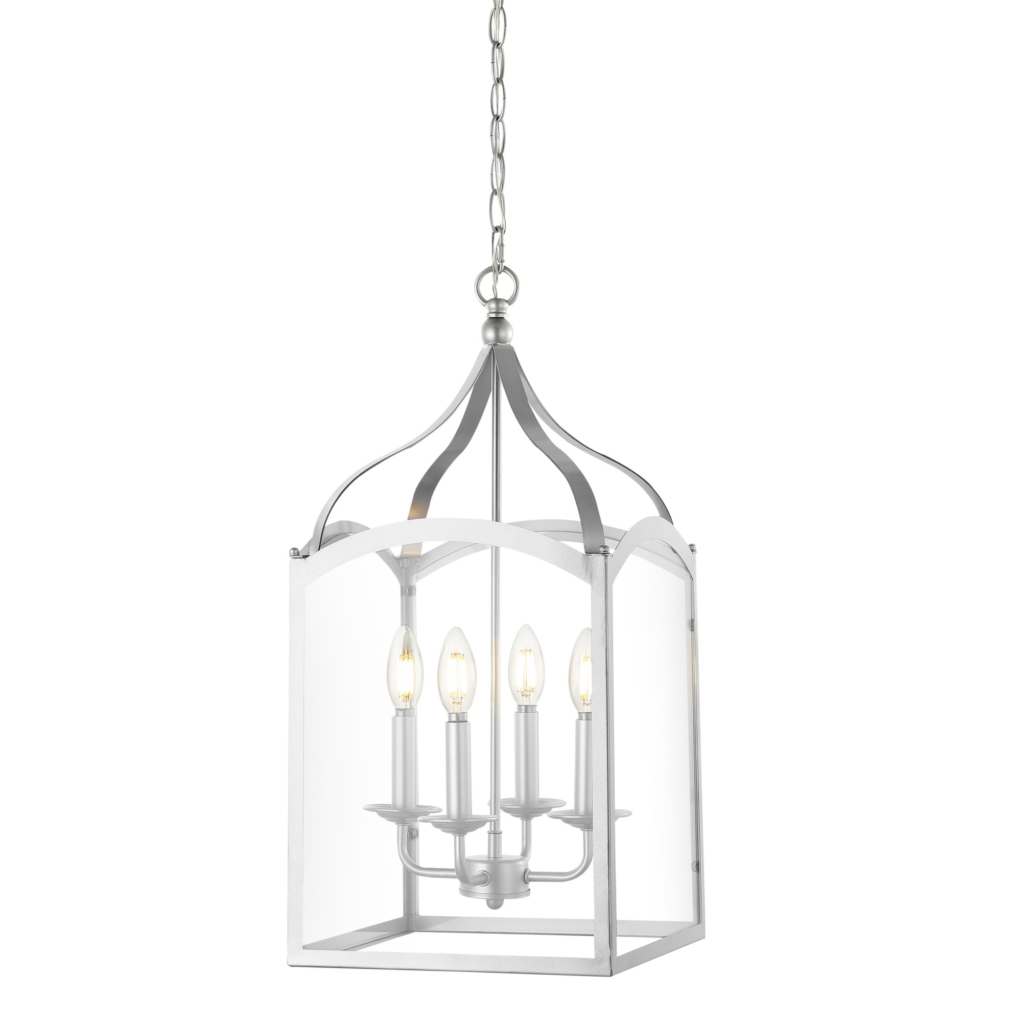 Photos - Chandelier / Lamp Wide JONATHAN Y Lighting JYL7403 Ruth 4 Light 11"  LED Multi Light Pendant Silver Indoor Lighting Pendants JYL7403B 
