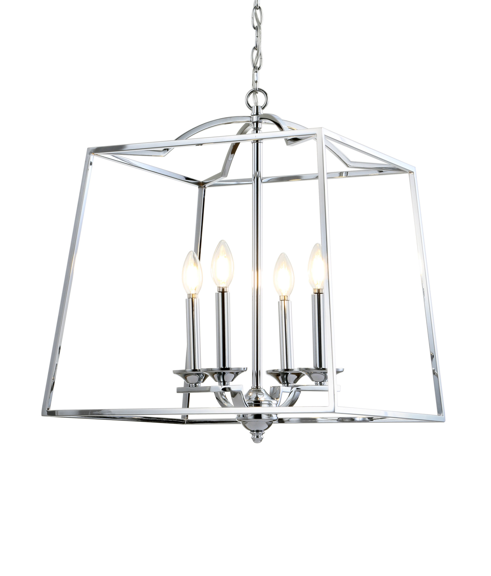 Photos - Chandelier / Lamp GLORIA JONATHAN Y Lighting JYL7411  4 Light 19" Wide LED Taper Candle Pendant Chrome Indoor Lighting Pendants JYL7411A 