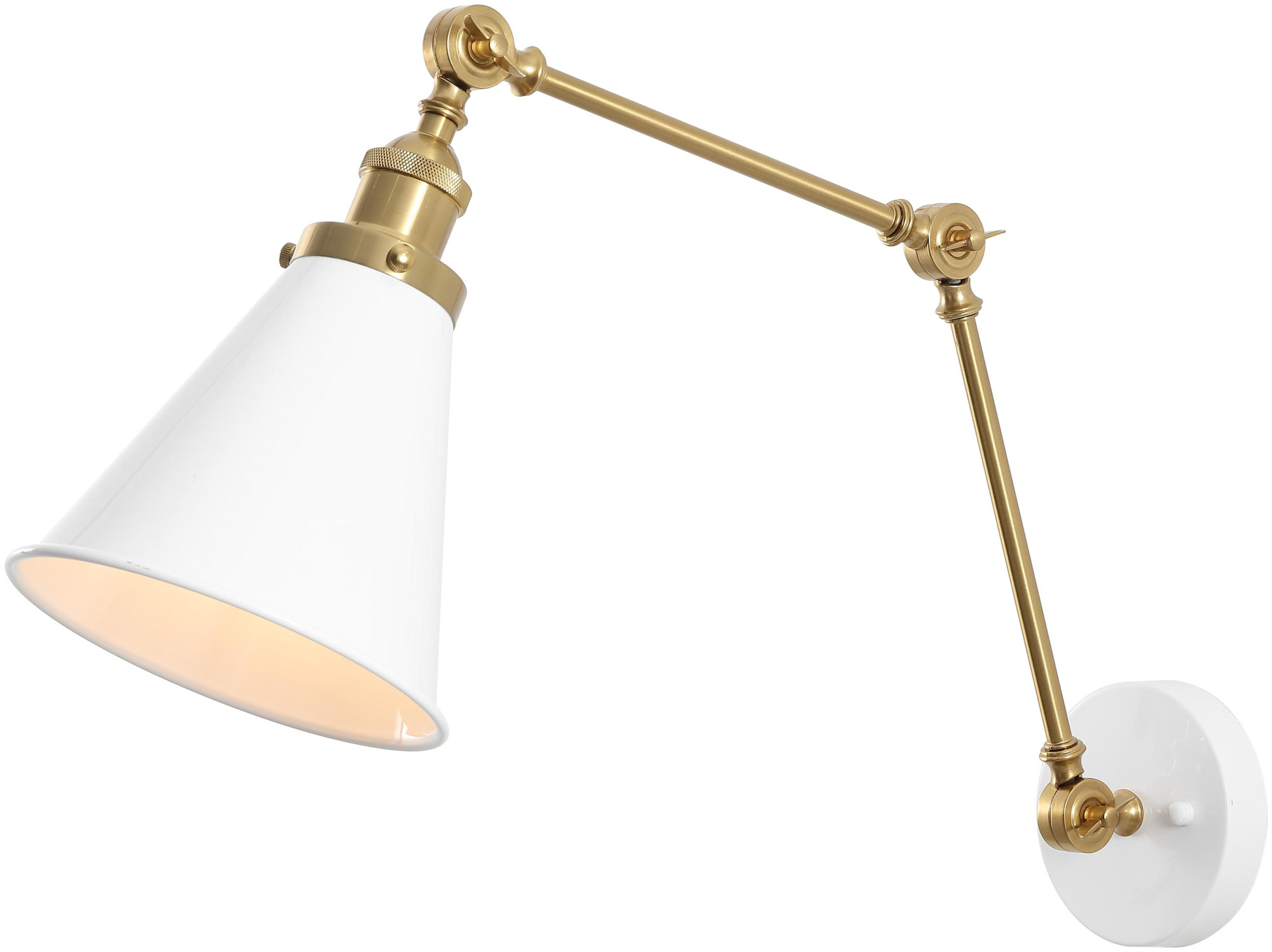 Photos - Chandelier / Lamp Rover JONATHAN Y Lighting JYL7462  7" Tall LED Wall Sconce White / Brass Gold Indoor Lighting Wall Sconces JYL7462B 