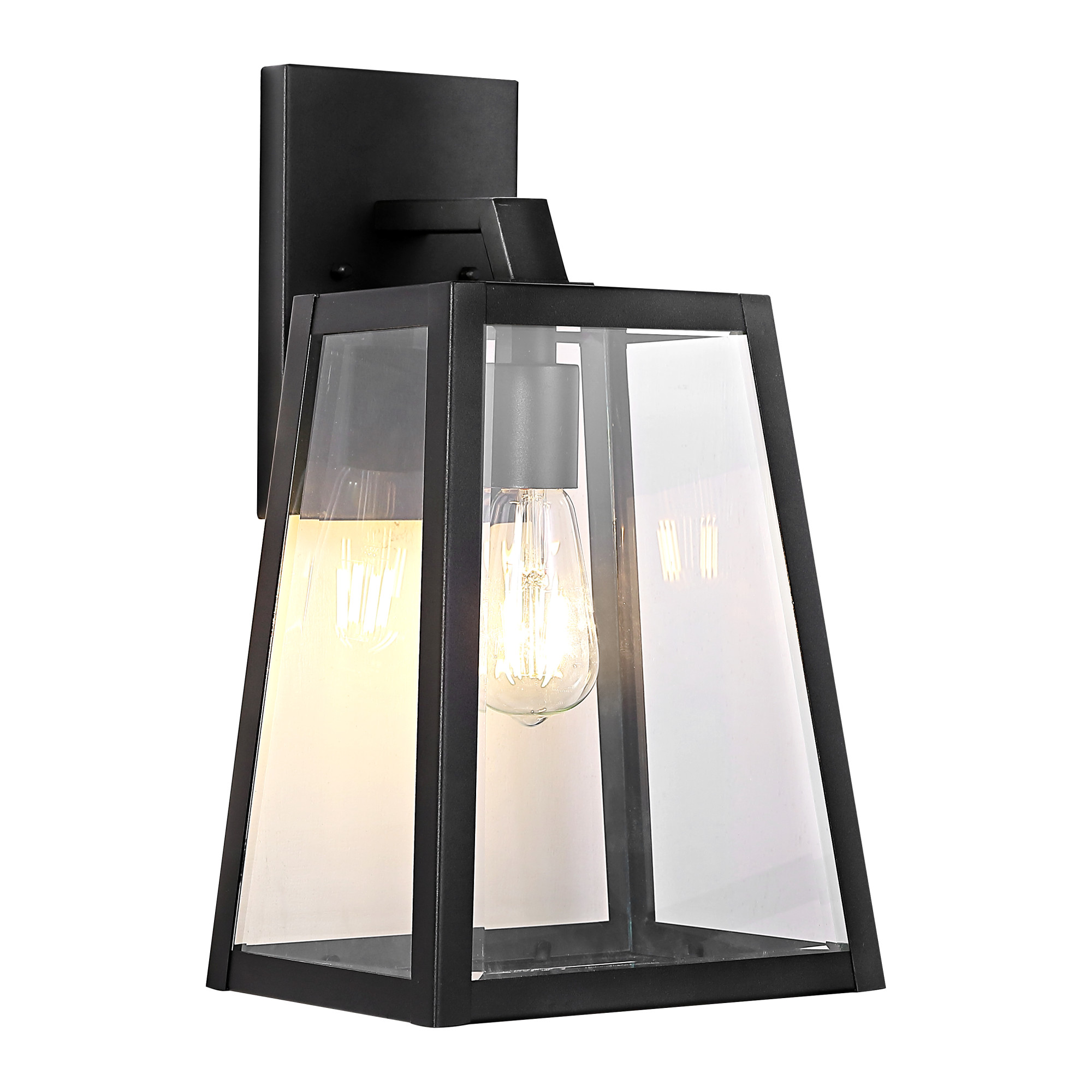 Photos - Floodlight / Street Light JONATHAN Y Lighting JYL7603 Pasadena 16" Tall LED Outdoor Wall Sconce Black Outdoor Lighting Wall Sconces JYL7603A