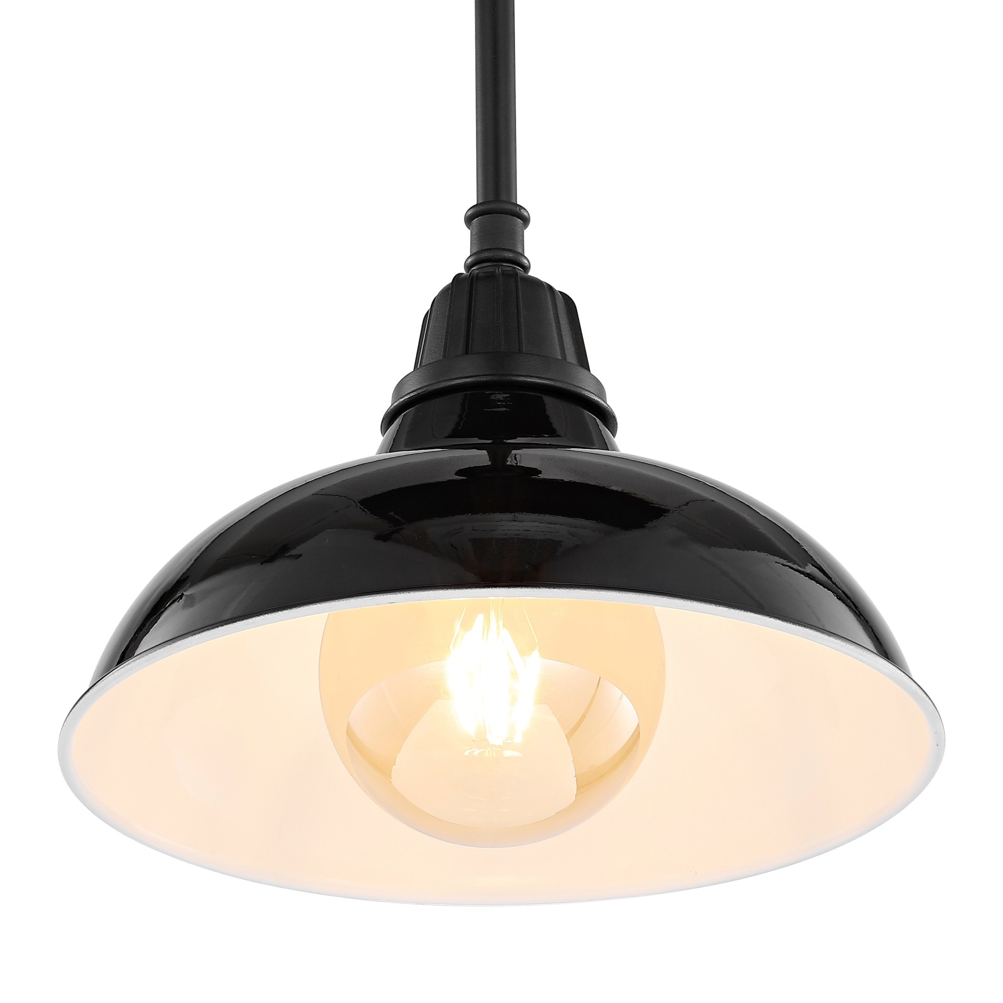 Photos - Floodlight / Street Light Wide JONATHAN Y Lighting JYL7611 Jasper 13"  Indoor/Outdoor LED Pendant Black Outdoor Lighting Pendants JYL7611B 