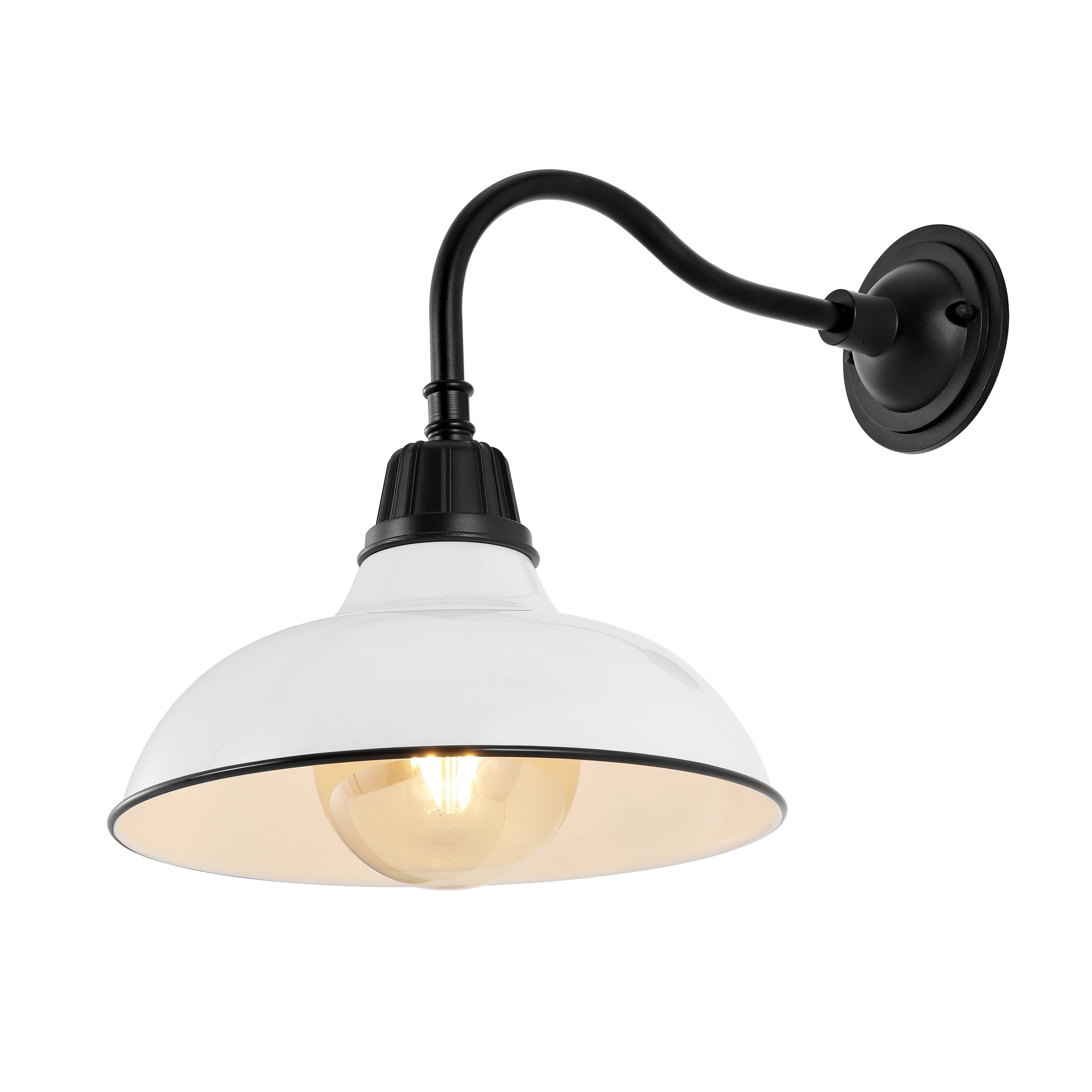 Photos - Floodlight / Street Light Aurora JONATHAN Y Lighting JYL7613 17" Tall Indoor/Outdoor LED Wall Sconce White / Black Outdoor Lighting Wall Sconces JYL76