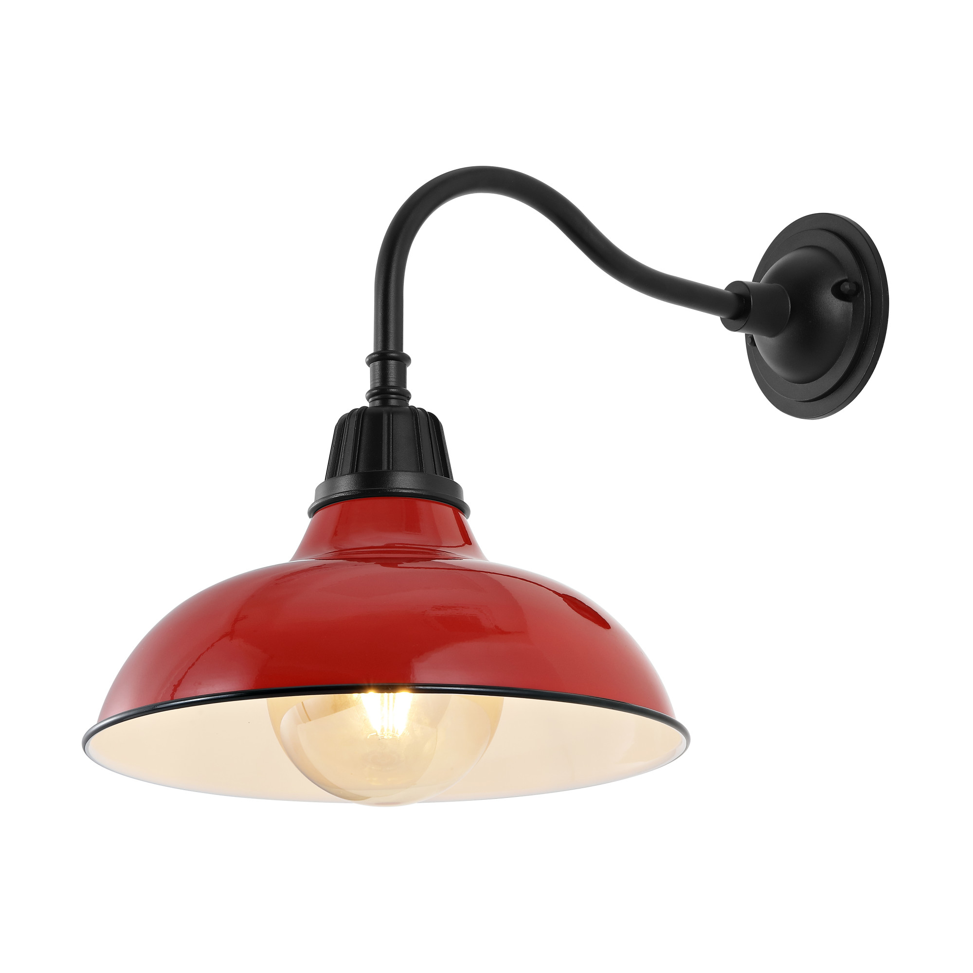 Photos - Floodlight / Street Light Aurora JONATHAN Y Lighting JYL7613 17" Tall Indoor/Outdoor LED Wall Sconce Red / Black Outdoor Lighting Wall Sconces JYL7613