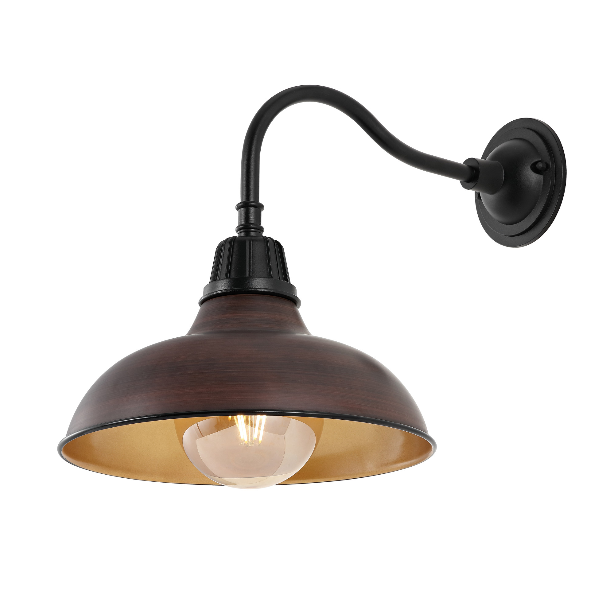 Photos - Floodlight / Street Light Aurora JONATHAN Y Lighting JYL7613 17" Tall Indoor/Outdoor LED Wall Sconce Wood Finish / Black Outdoor Lighting Wall Sconces