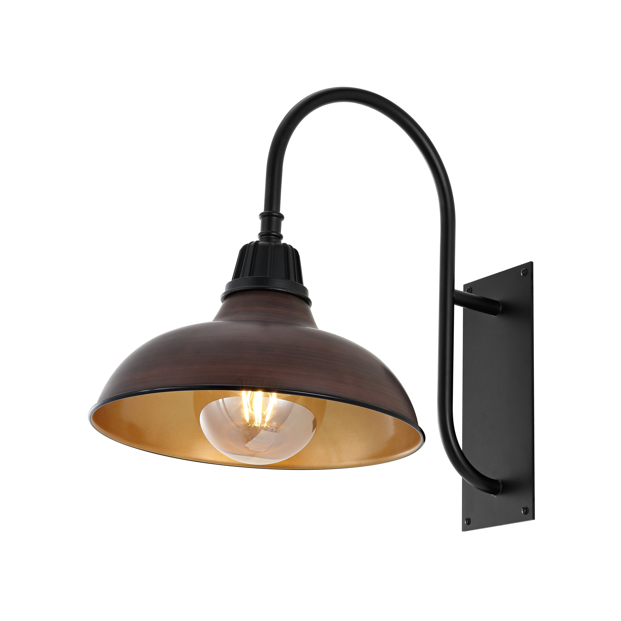Photos - Floodlight / Street Light Stanley JONATHAN Y Lighting JYL7614  17" Tall Indoor/Outdoor LED Wall Sconce Wood Finish / Black Outdoor Lighting Wall Sconce 