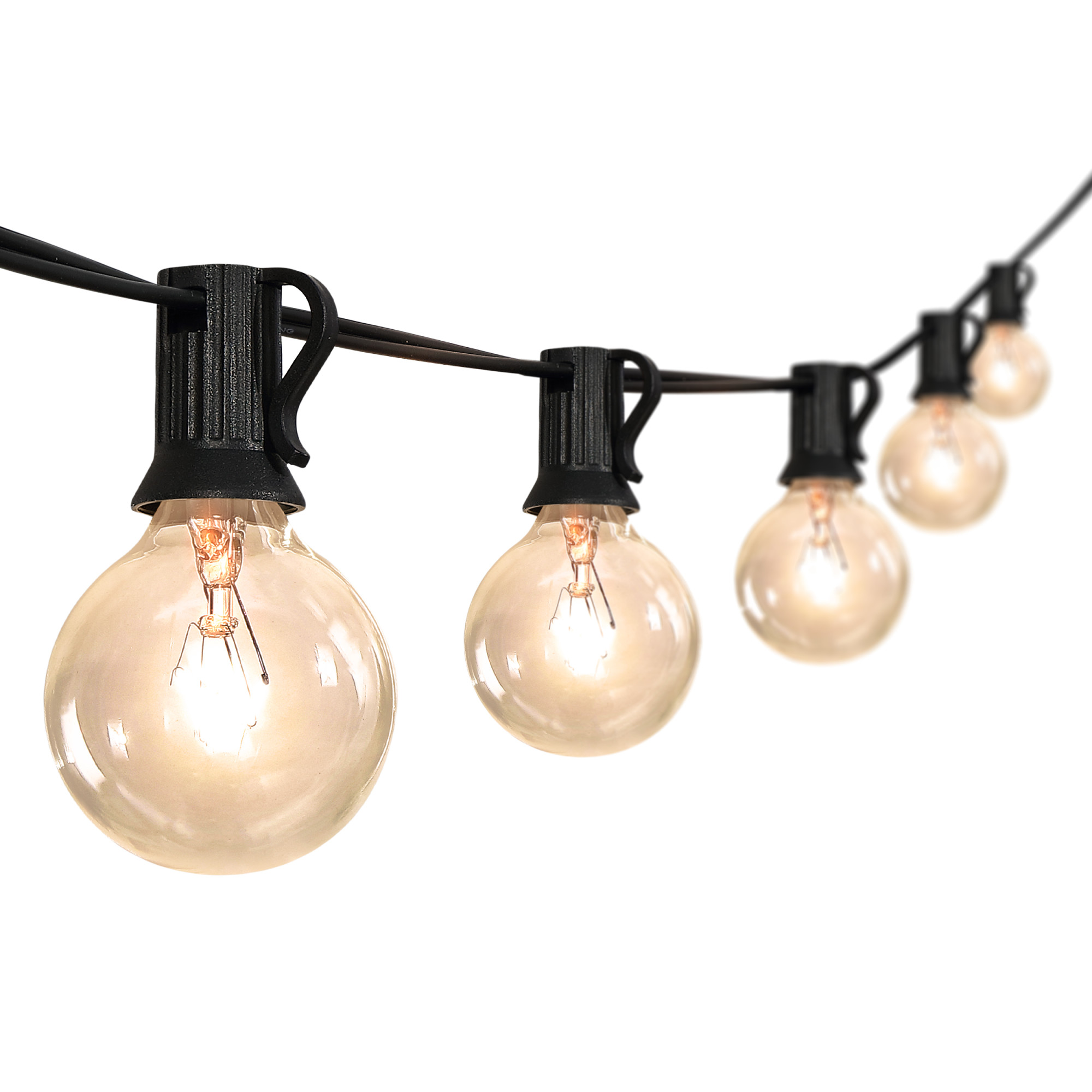 Photos - Chandelier / Lamp Clear JONATHAN Y Lighting JYL8700A String Light 25' 25 Light Incandescent String Lights Black Party Lights String Lights