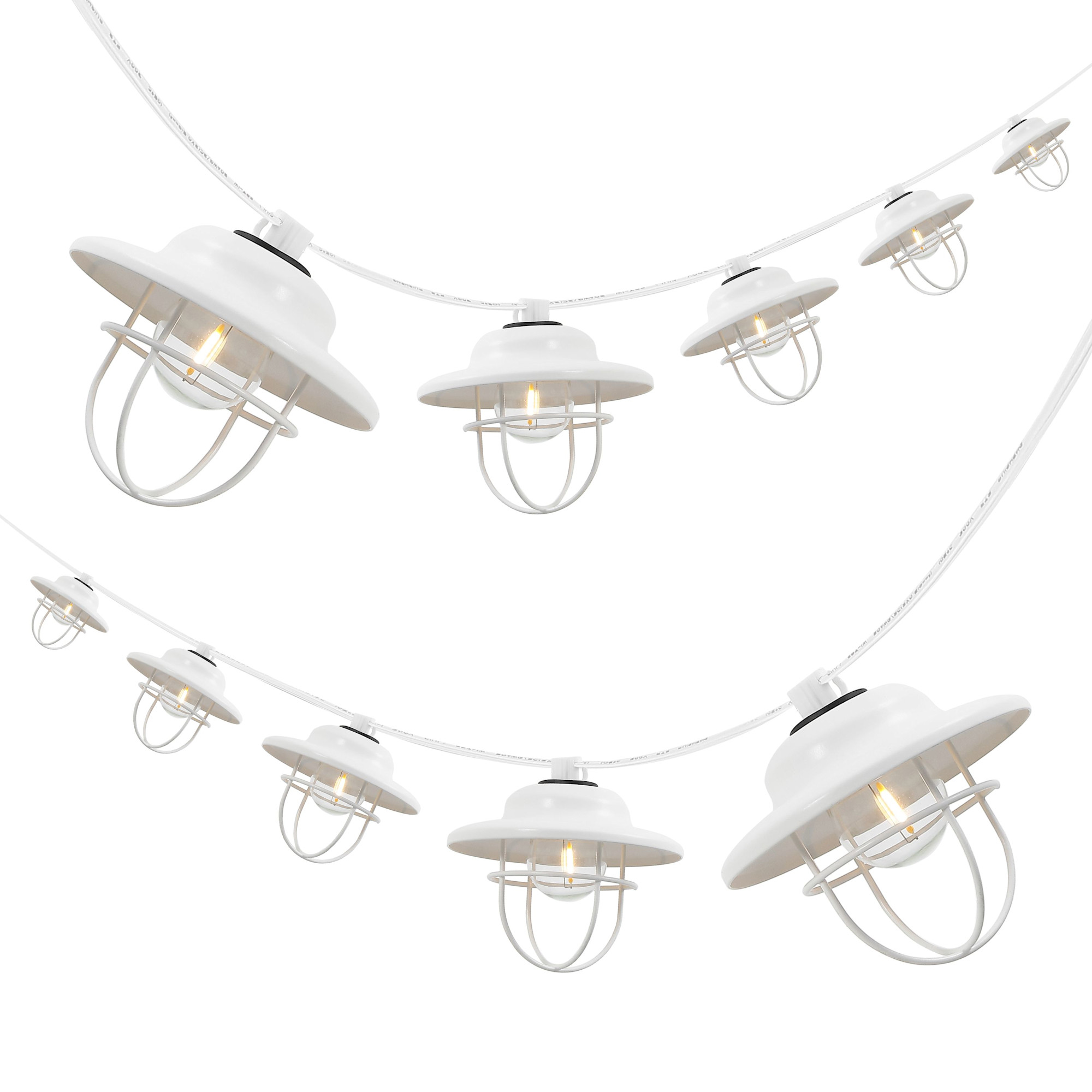 Photos - LED Strip Clear JONATHAN Y Lighting JYL8703 StringLight 10' 10 Light LED String Lights with 4-1/4" Wide Shade White Party Lights Strin