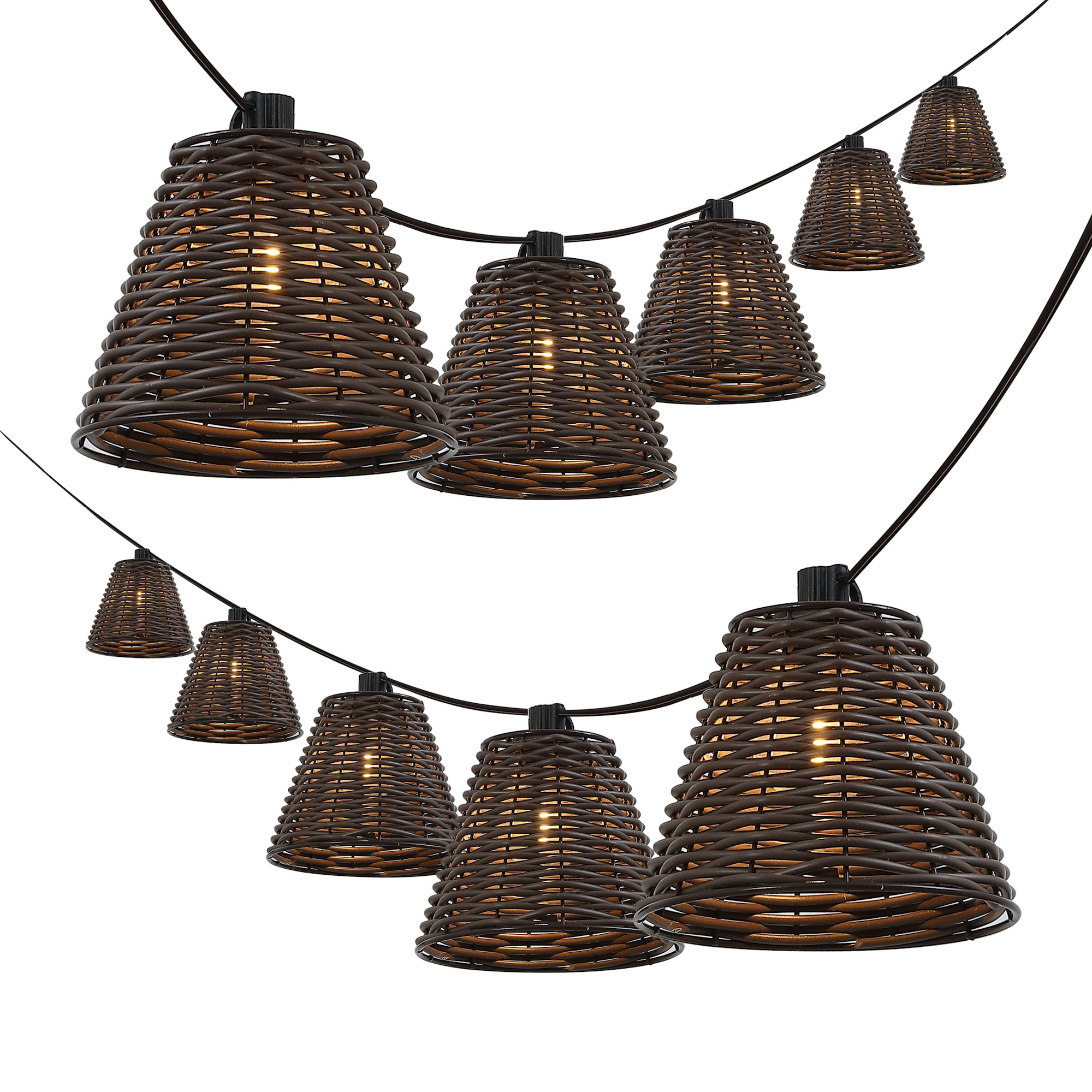 JONATHAN Y Lighting JYL8706 Payton 10' 10 Light Clear LED String Lights Dark Brown Party Lights String Lights