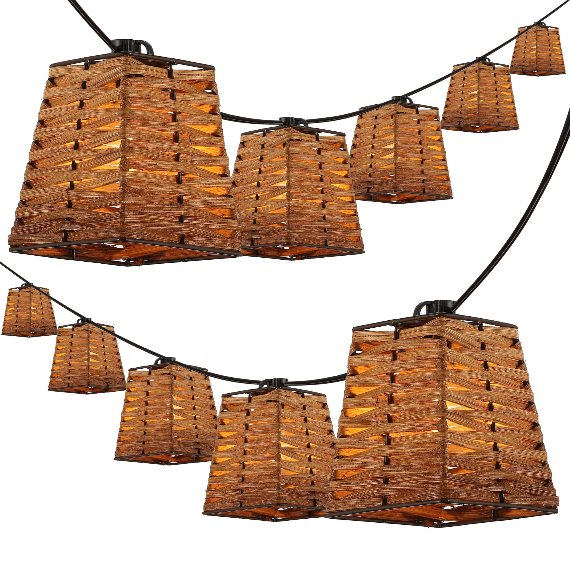 JONATHAN Y Lighting JYL8707 Quinn 10' 10 Light Clear LED String Lights Brown Party Lights String Lights