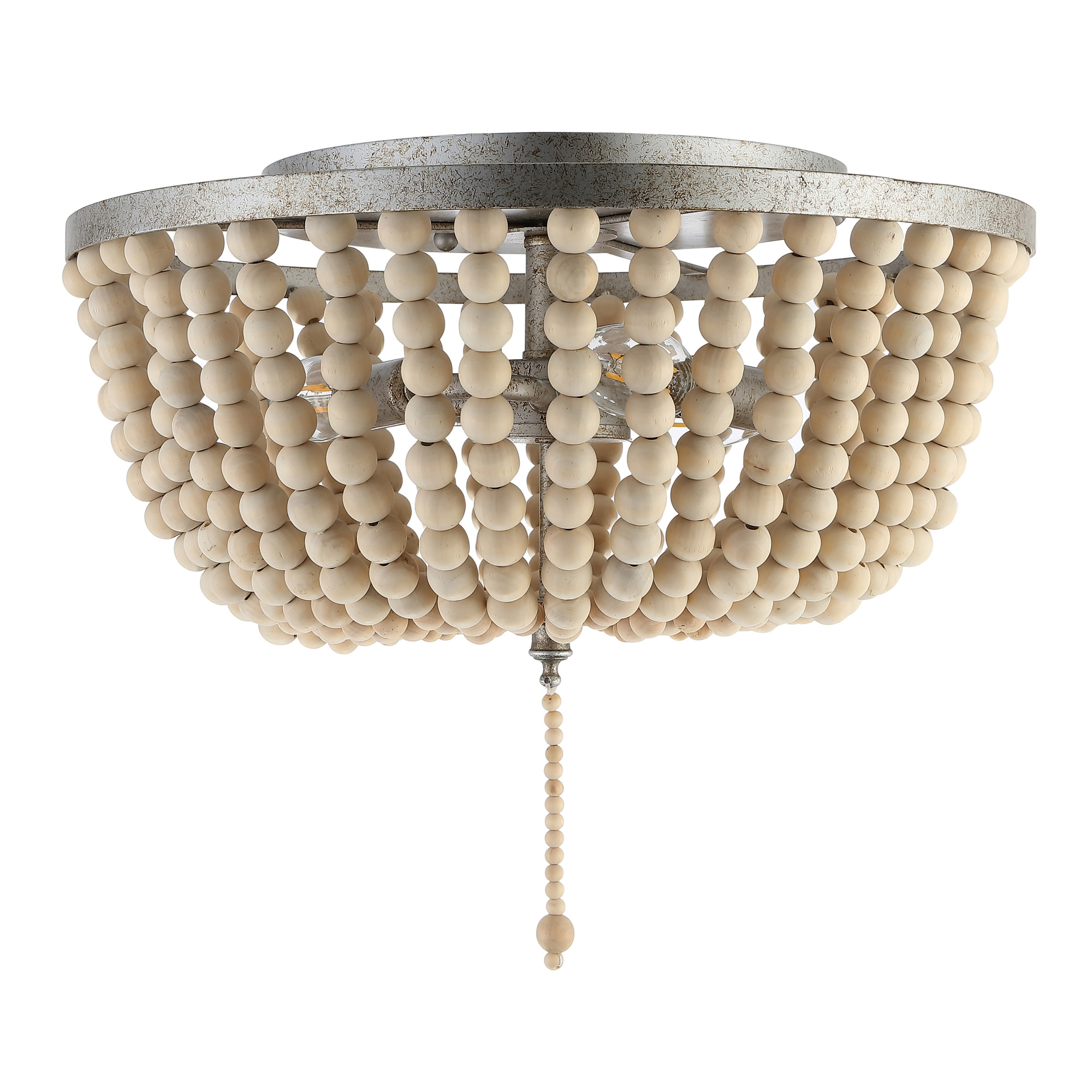 Photos - Chandelier / Lamp ALLISON JONATHAN Y Lighting JYL9019  3 Light 15" Wide LED Flush Mount Bowl Ceiling Fixture Antiqued Silver Indoor Lighting Ce 