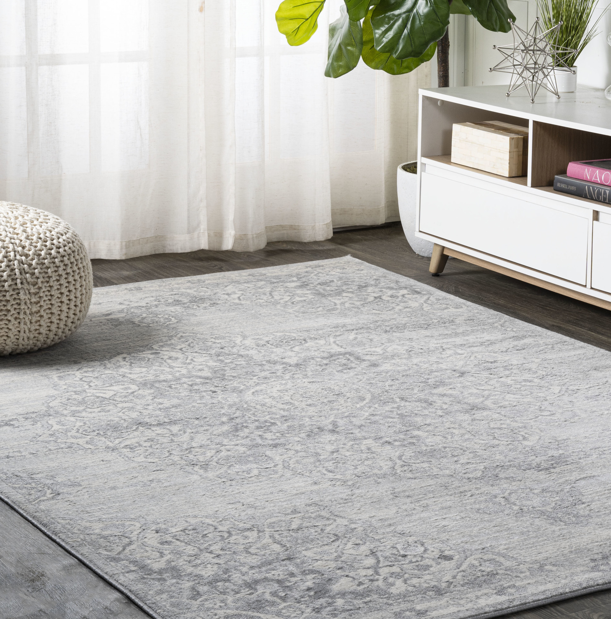 Photos - Area Rug Modern JONATHAN Y Lighting MDP103-5  Persian 5-1/4' x 7-1/2' Polypropylene Botanical Moroccan & Tribal Traditional and Vintag 