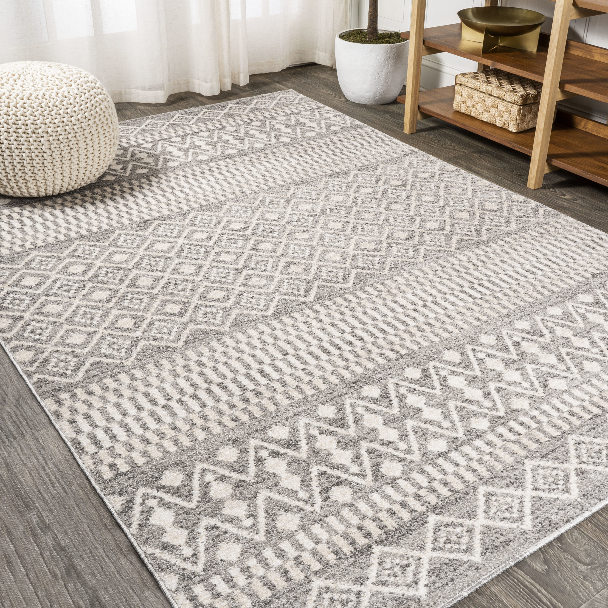 Photos - Area Rug Hype JONATHAN Y Lighting MOH301-3 Moroccan  3' x 4-3/4' Polypropylene Moroccan & Tribal Indoor  Gray / Cream Home Dec 