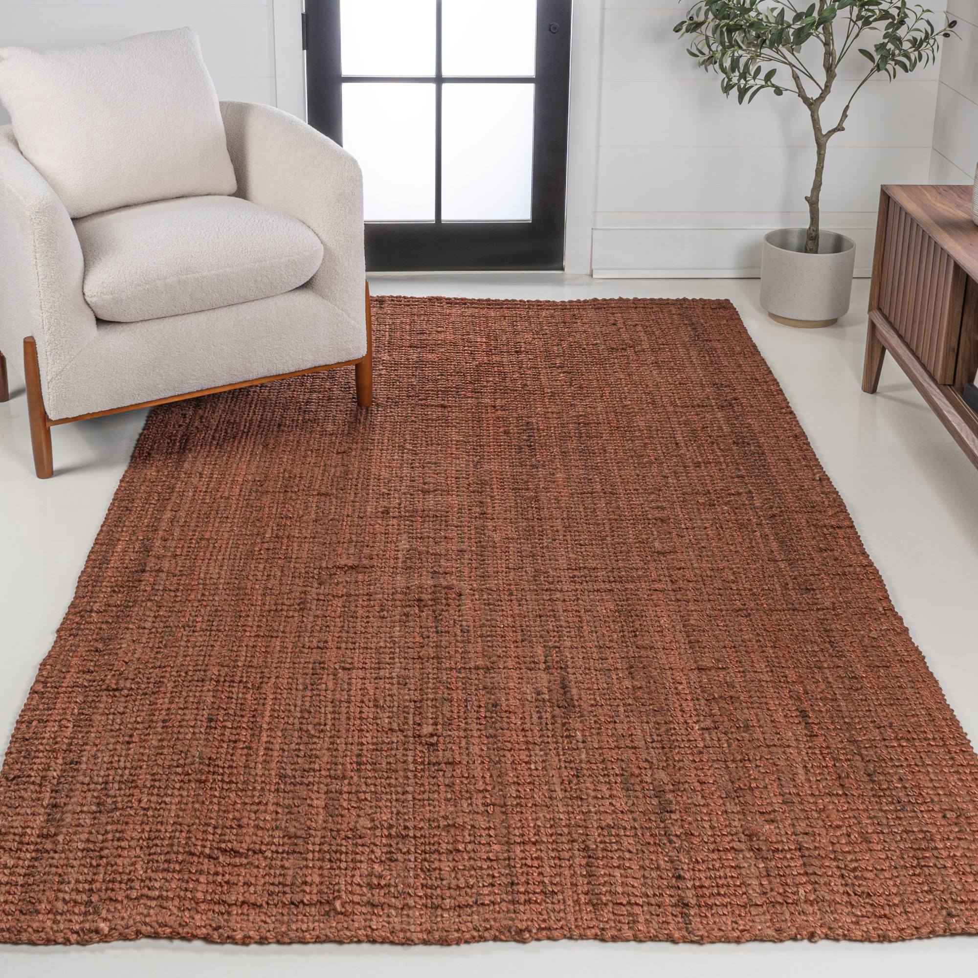Photos - Area Rug SOLID JONATHAN Y Lighting NRF102-8 Natural Fiber 7-3/4' x 10' Jute  Indoor  Terracotta Home Decor Rugs s NRF1 