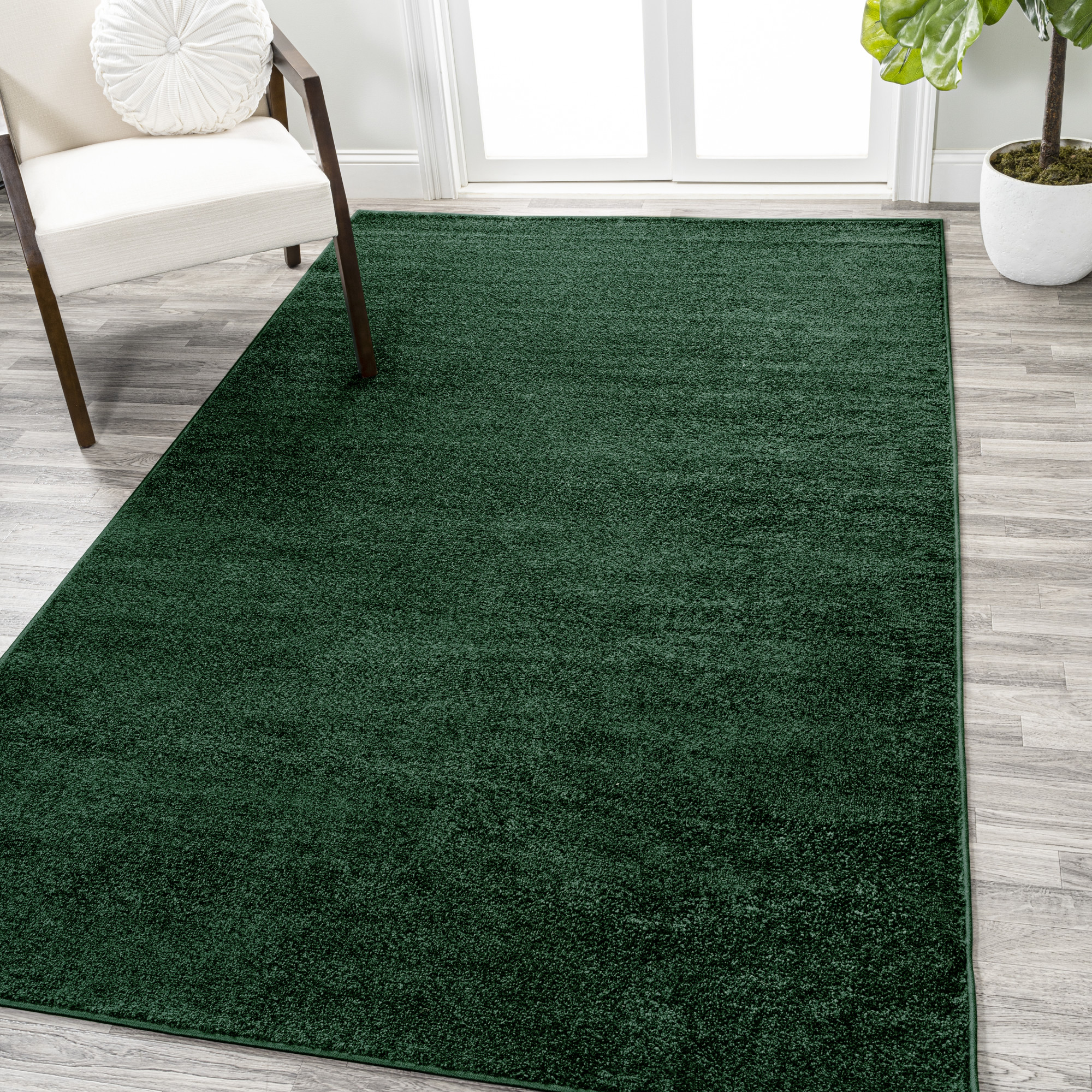 Photos - Area Rug SOLID JONATHAN Y Lighting SEU100-14 Supersoft 10' x 14' Polypropylene  Indoor Rectangular  Emerald Home Decor Rugs Ar 