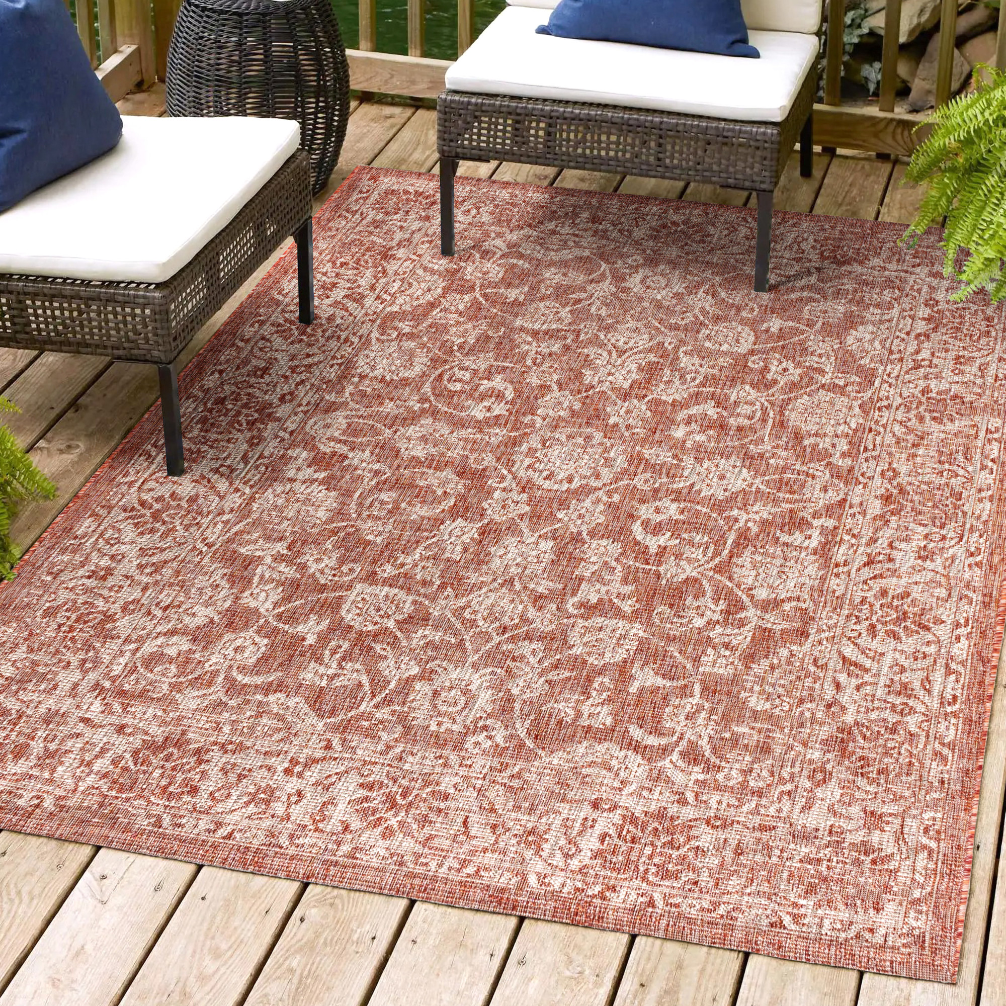 Photos - Area Rug SanTa JONATHAN Y Lighting SMB100-9  Monica 9' x 12' Polypropylene Botanical Traditional and Vintage Indoor/Outdoor  R 