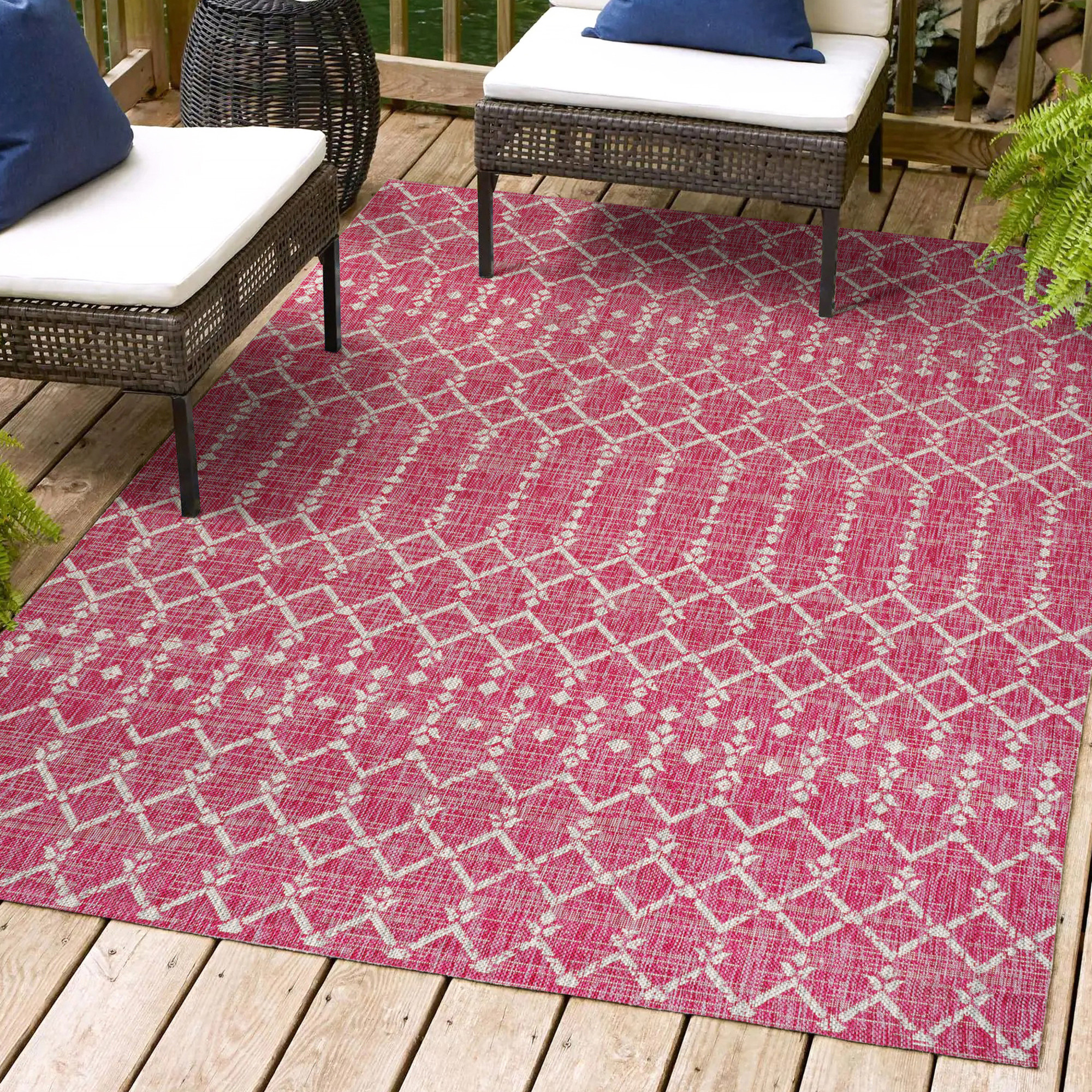 Photos - Area Rug SanTa JONATHAN Y Lighting SMB108-8  Monica 7-3/4' x 10' Polypropylene Moroccan & Tribal Southwestern and Trellis Indoor/Outdo 