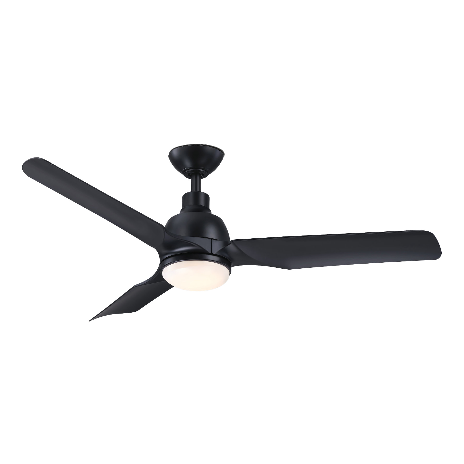 Photos - Fan James Allan BOCFA30978 52" 3 Blade Indoor LED Ceiling  with Glass Shade Black s Ceiling s Indoor Ceiling s BOCFA