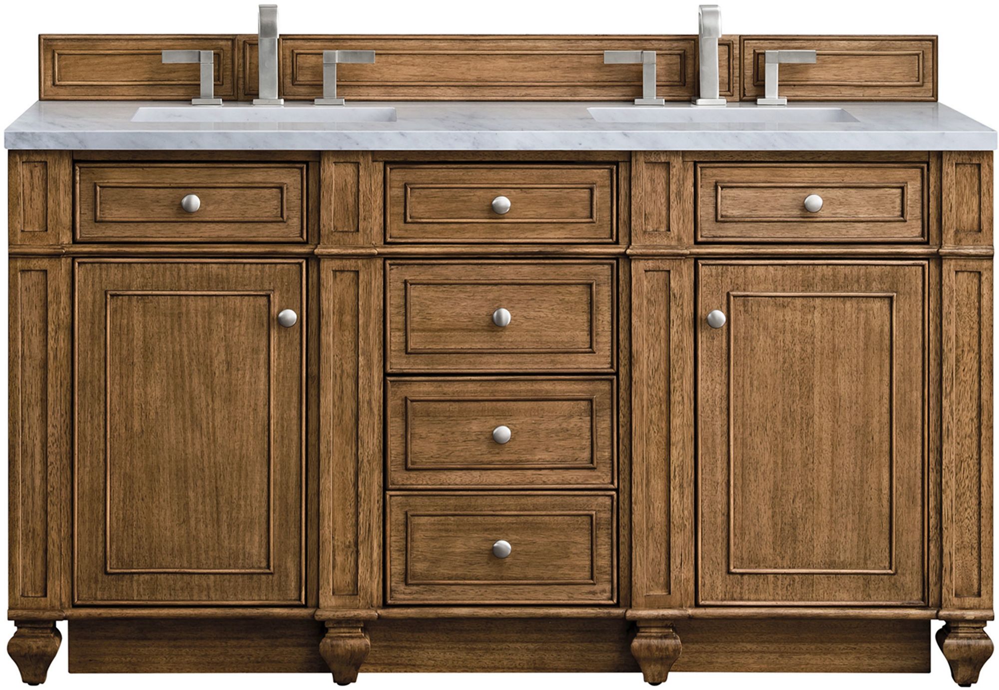 Photos - Washbasin cabinet Martin James  Vanities 157-V60D-3EJP Bristol 60" Free Standing Double Basin Hardwood Vanity Set with Eternal Jasmine Pearl Qu 