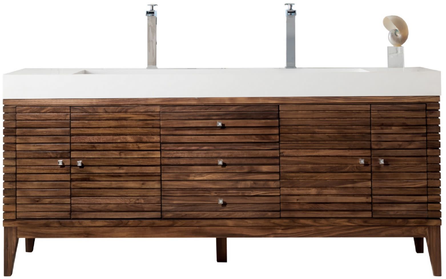 Photos - Washbasin cabinet Martin James  Vanities 210-V72D-GW Linear 72" Double Basin Wood Vanity Set with USB/Electrical Outlet and Glossy White Solid 