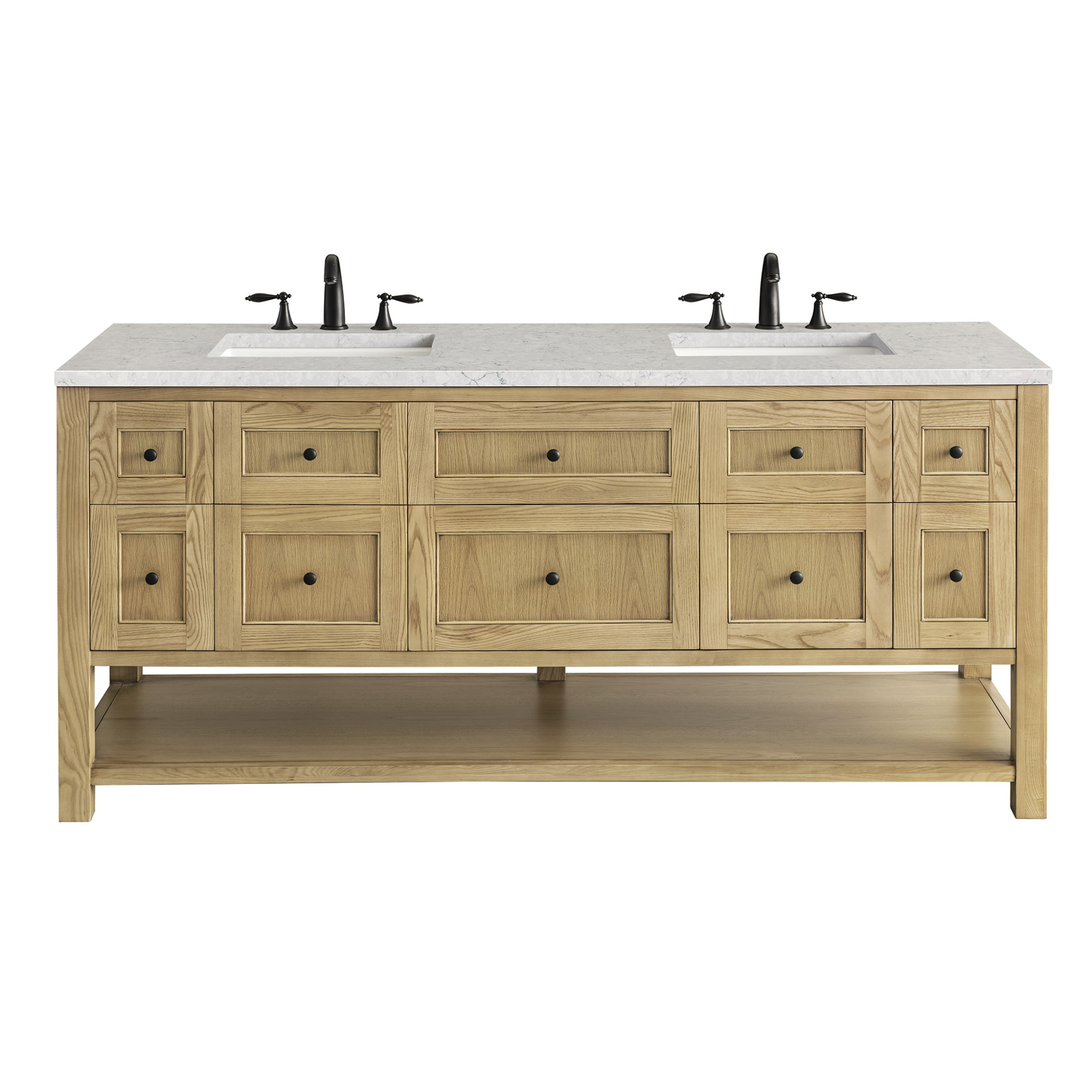 Photos - Washbasin cabinet Martin James  Vanities 330-V72-3EJP Breckenridge 72" Free Standing Double Basin Poplar Wood Vanity Set with Quartz Top and Re 