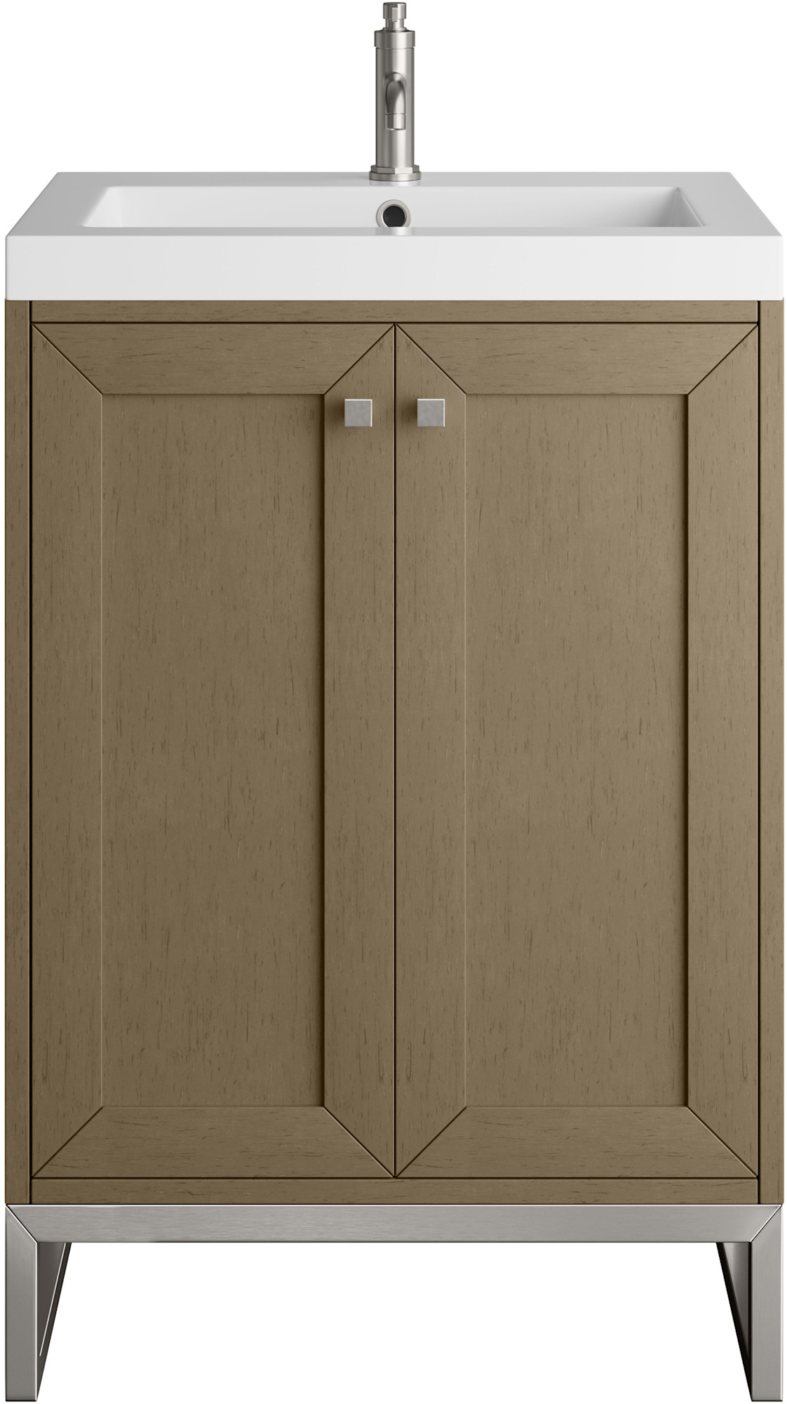 James Martin Vanities 533V24BNKWG Chianti 24" Free Standing Single Basin Vanity Set with Stone Composite Top and Rectangular Sink Walnut Whisper