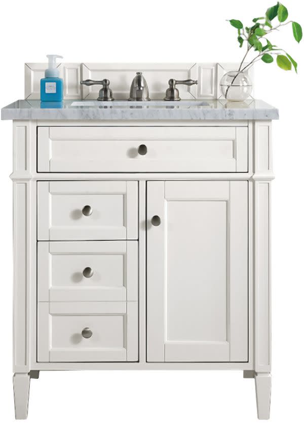 Photos - Washbasin cabinet Martin James  Vanities 655-V30-3CAR Brittany 30" Free Standing Single Basin Poplar Wood Vanity Set with Marble Top and Rectan 
