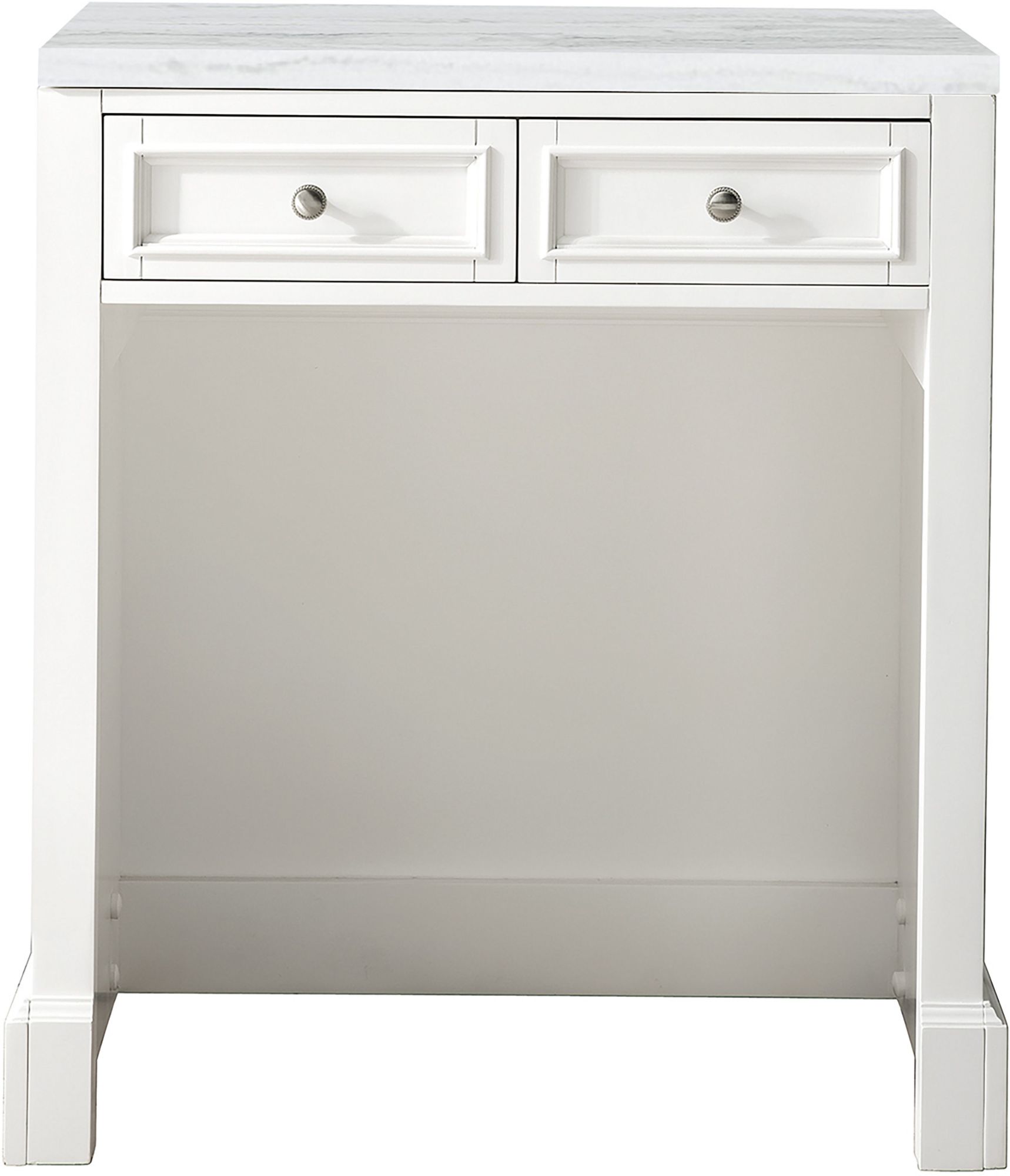 Photos - Other Furniture Martin James  Vanities 825-CU30-3AF De Soto 30" Makeup Vanity Set with Arctic Fall Solid Surface Top Bright White Indoor Furn 