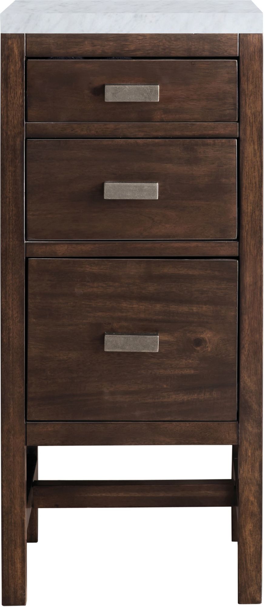 Photos - Wardrobe Martin James  Vanities E444-BC15-3CAR Addison 15" Side Cabinet with Carrara Marble Top Mid Century Acacia Bathroom Storage Br 