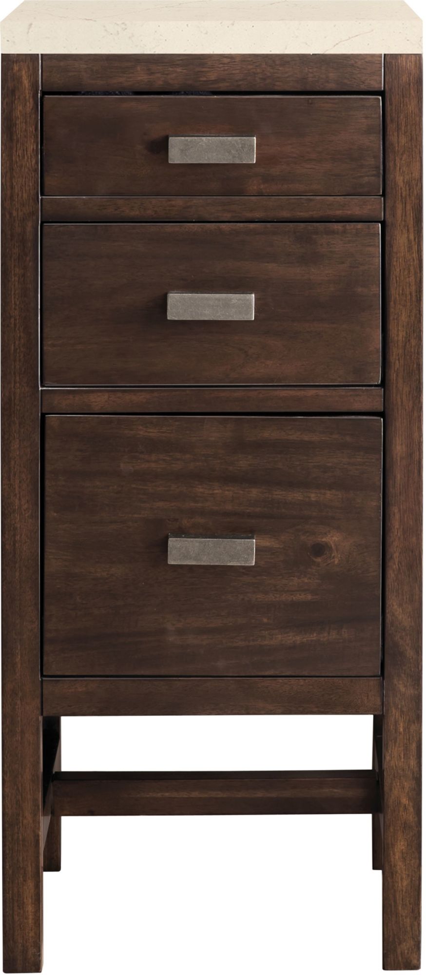 Photos - Wardrobe Martin James  Vanities E444-BC15-3EMR Addison 15" Side Cabinet with Eternal Marfil Quartz Top Mid Century Acacia Bathroom Sto 
