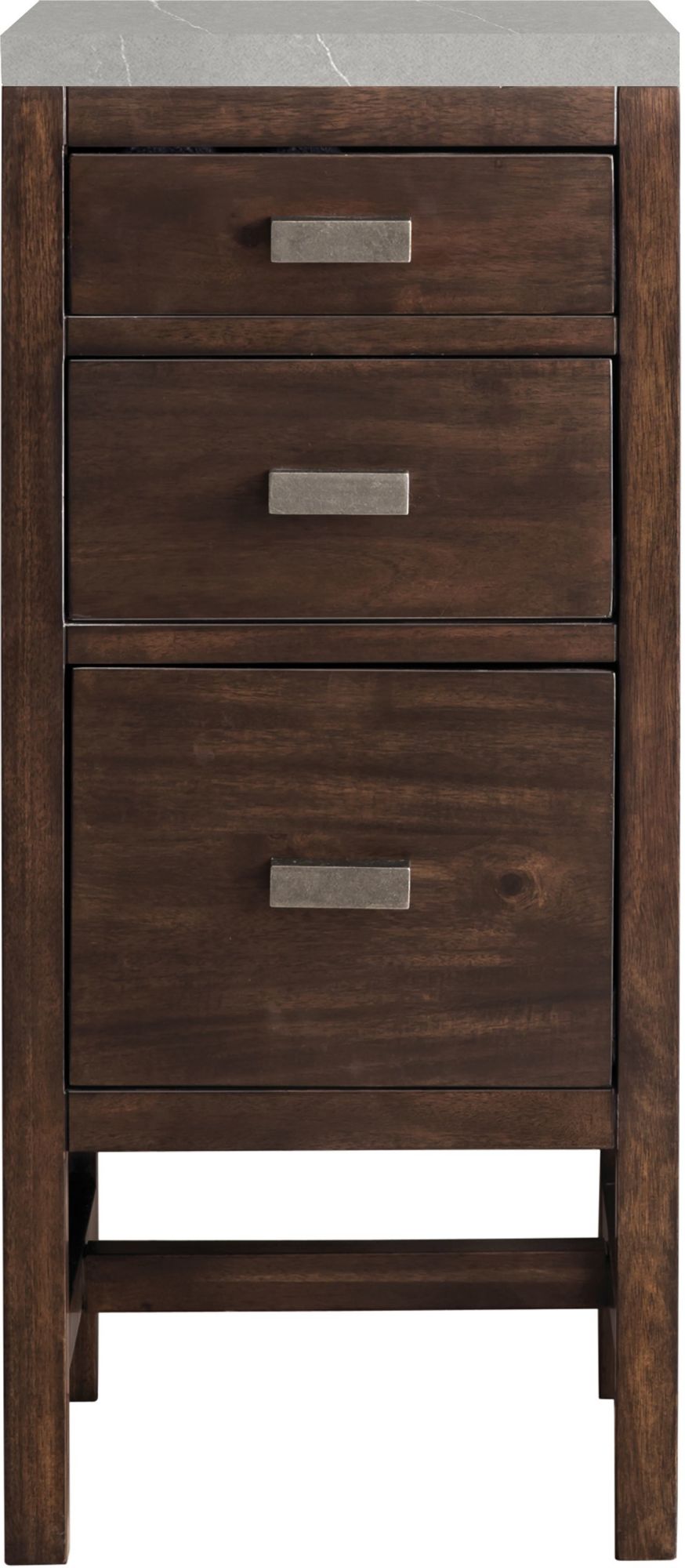 Photos - Wardrobe Martin James  Vanities E444-BC15-3ESR Addison 15" Side Cabinet with Eternal Serena Quartz Top Mid Century Acacia Bathroom Sto 