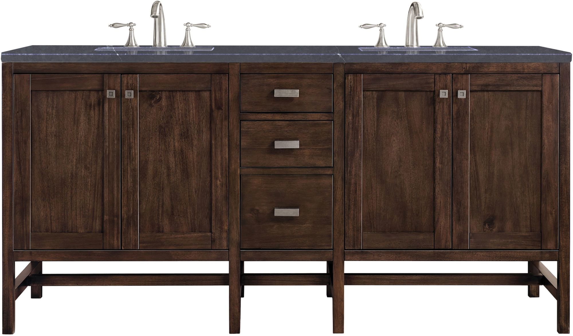 Photos - Washbasin cabinet Martin James  Vanities E444-V72-3CSP Addison 72" Free Standing Double Basin Hardwood Vanity Set with 1-3/16" Charcoal Soapsto 