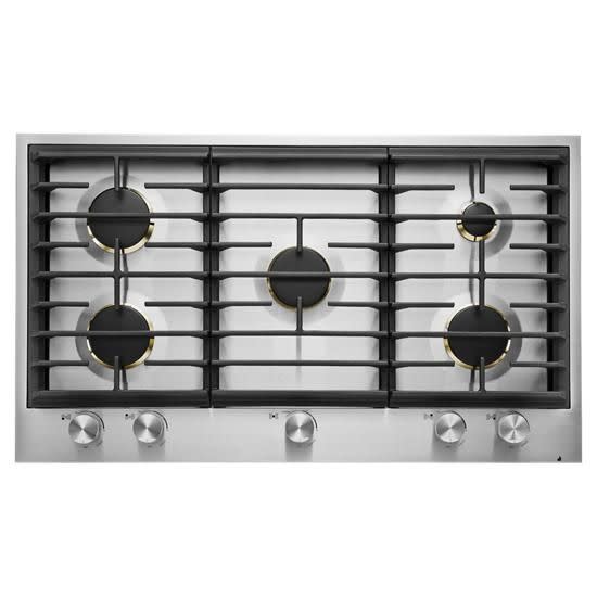 Photos - Hob JennAir JGC3536GS 36 Inch Wide 5 Burner Gas Cooktop Stainless Steel Cooking Appliances Cooktops Gas Cooktops 