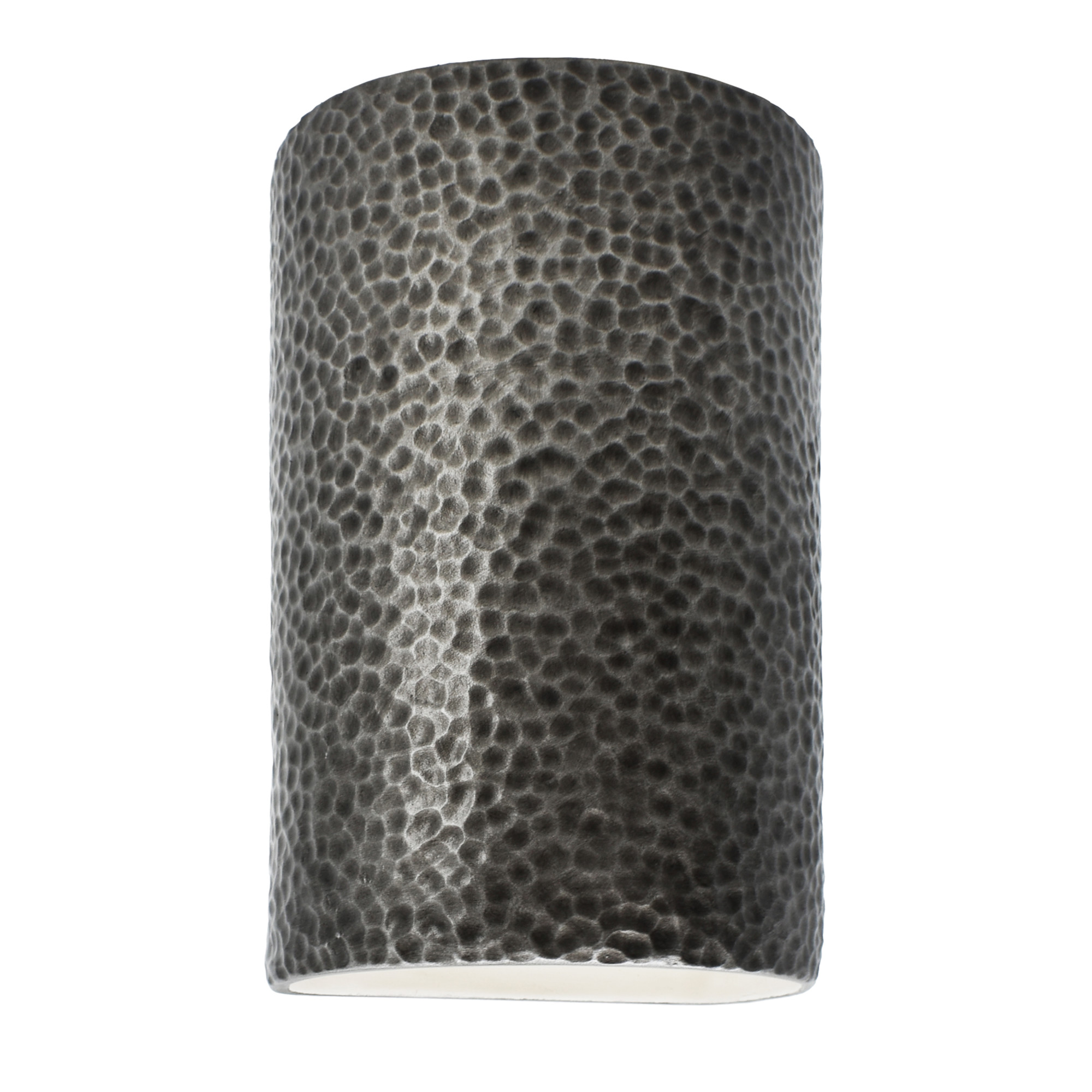 Photos - Chandelier / Lamp Justice Design Group CER-1260 Ambiance 13" Tall Half Cylinder Closed Top Wall Sconce Hammered Pewter Indoor Lighting Wall Sc
