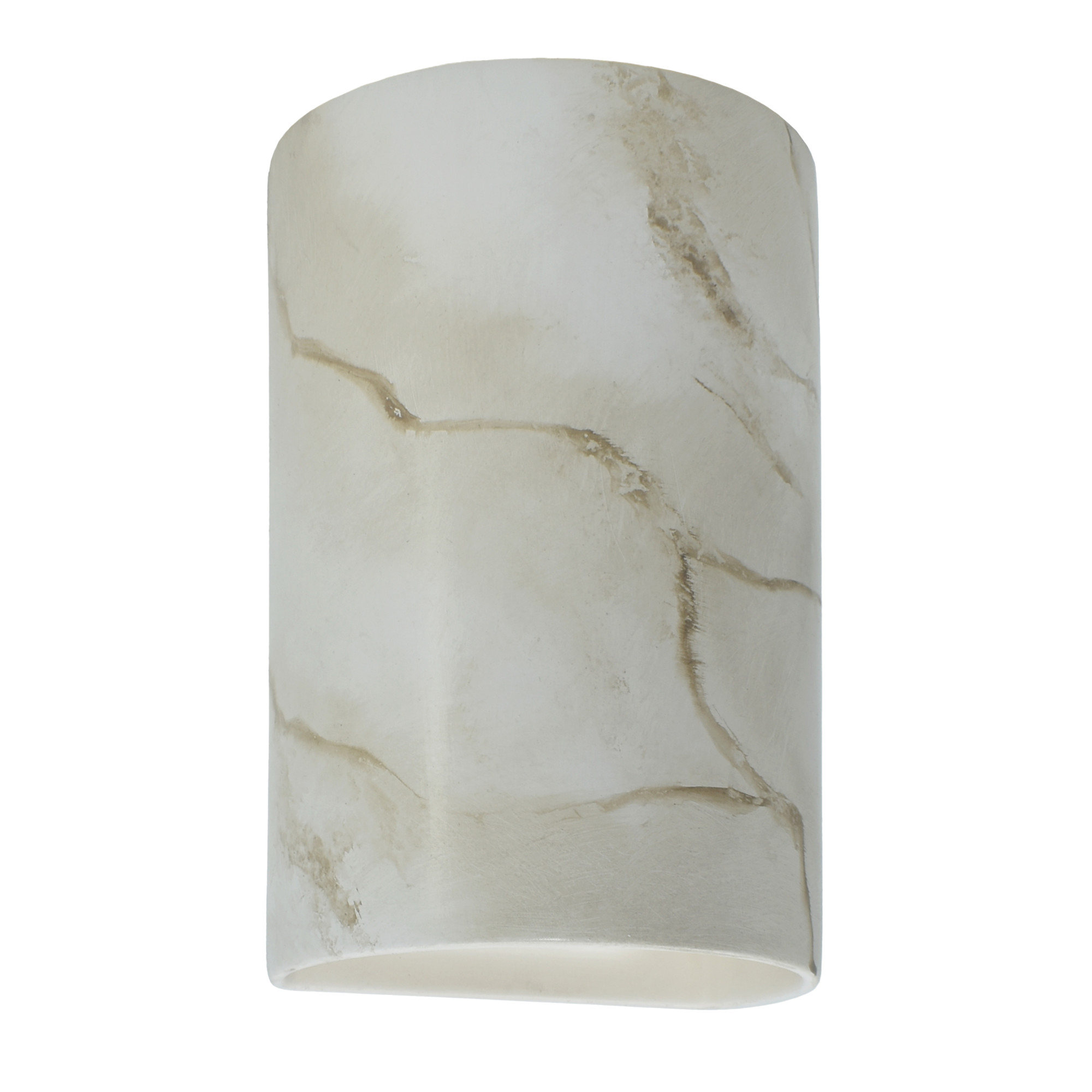 Photos - Floodlight / Street Light Justice Design Group CER-1260W Ambiance 13" Tall Half Cylinder Closed Top Outdoor Wall Sconce Carrara Marble Outdoor Lightin