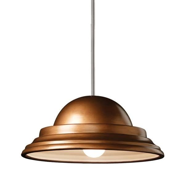Photos - Chandelier / Lamp Wide Justice Design Group CER-6250-RIGID Radiance 13"  Pendant with Shade Antique Copper / Polished Chrome Indoor Lighting Pe 