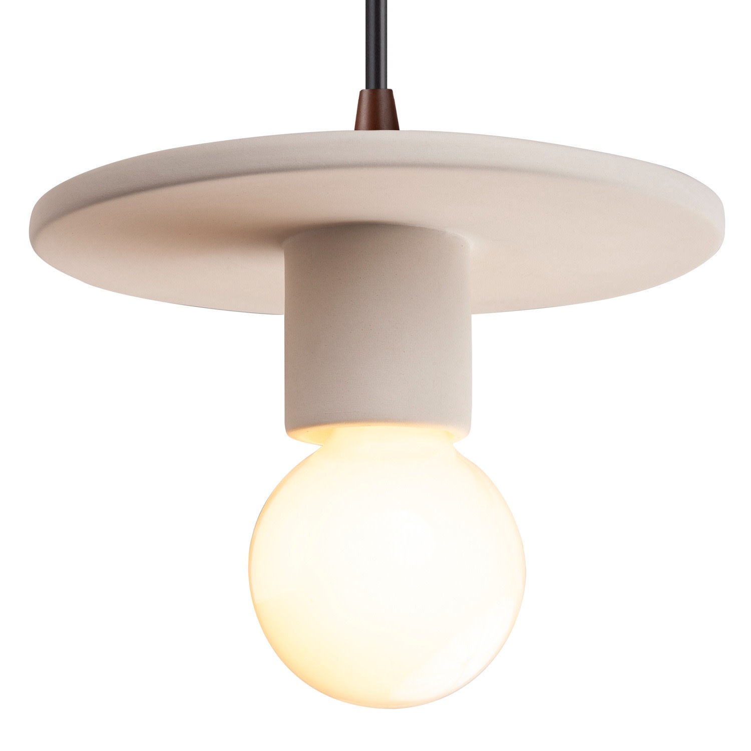 Photos - Chandelier / Lamp Wide Justice Design Group CER-6320-BKCD Radiance 8"  Mini Pendant with Black Cord Bisque / Dark Bronze Indoor Lighting Pendan 